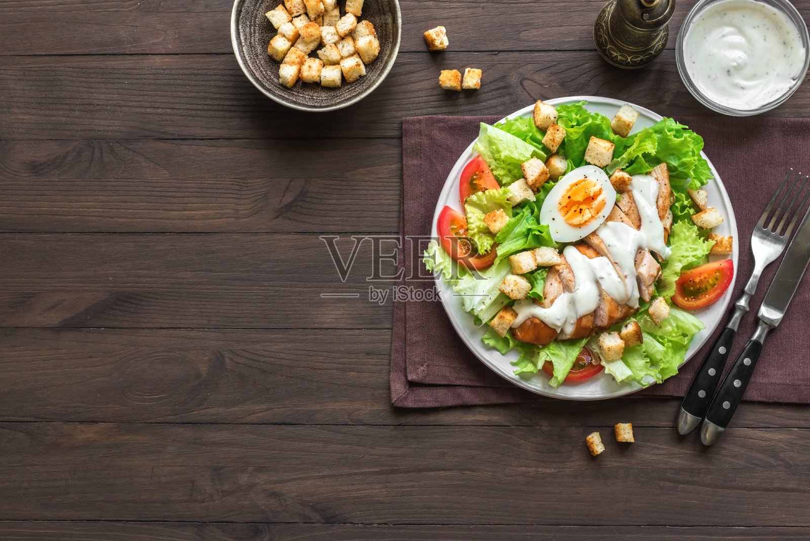 凯撒沙拉照片摄影图片