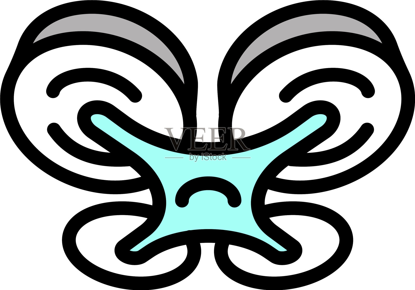 塑料飞行无人机图标轮廓风格设计元素图片