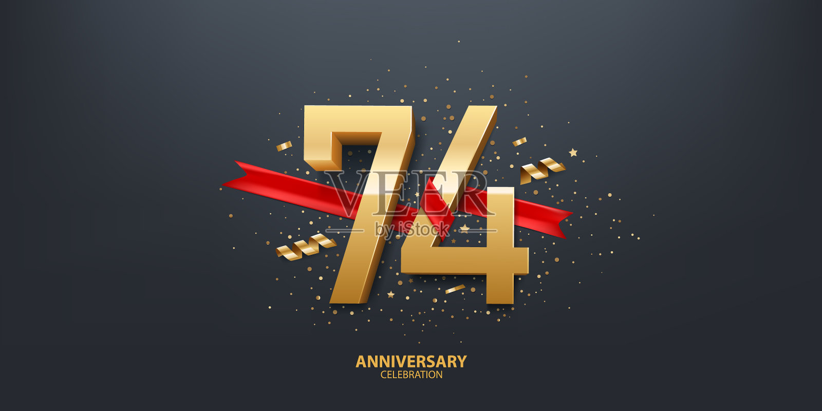 74周年纪念背景插画图片素材