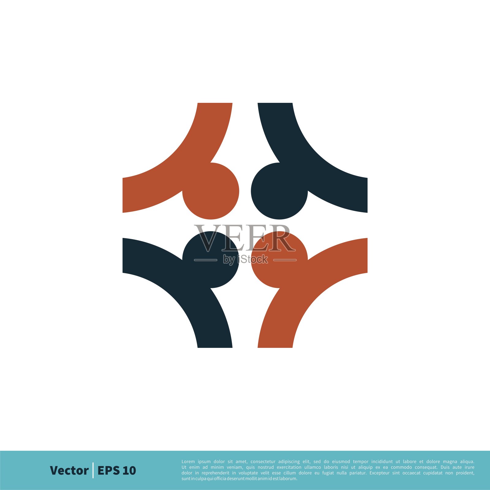 多彩的团队合作，联盟，社区图标矢量标志模板，EPS 10。插画图片素材