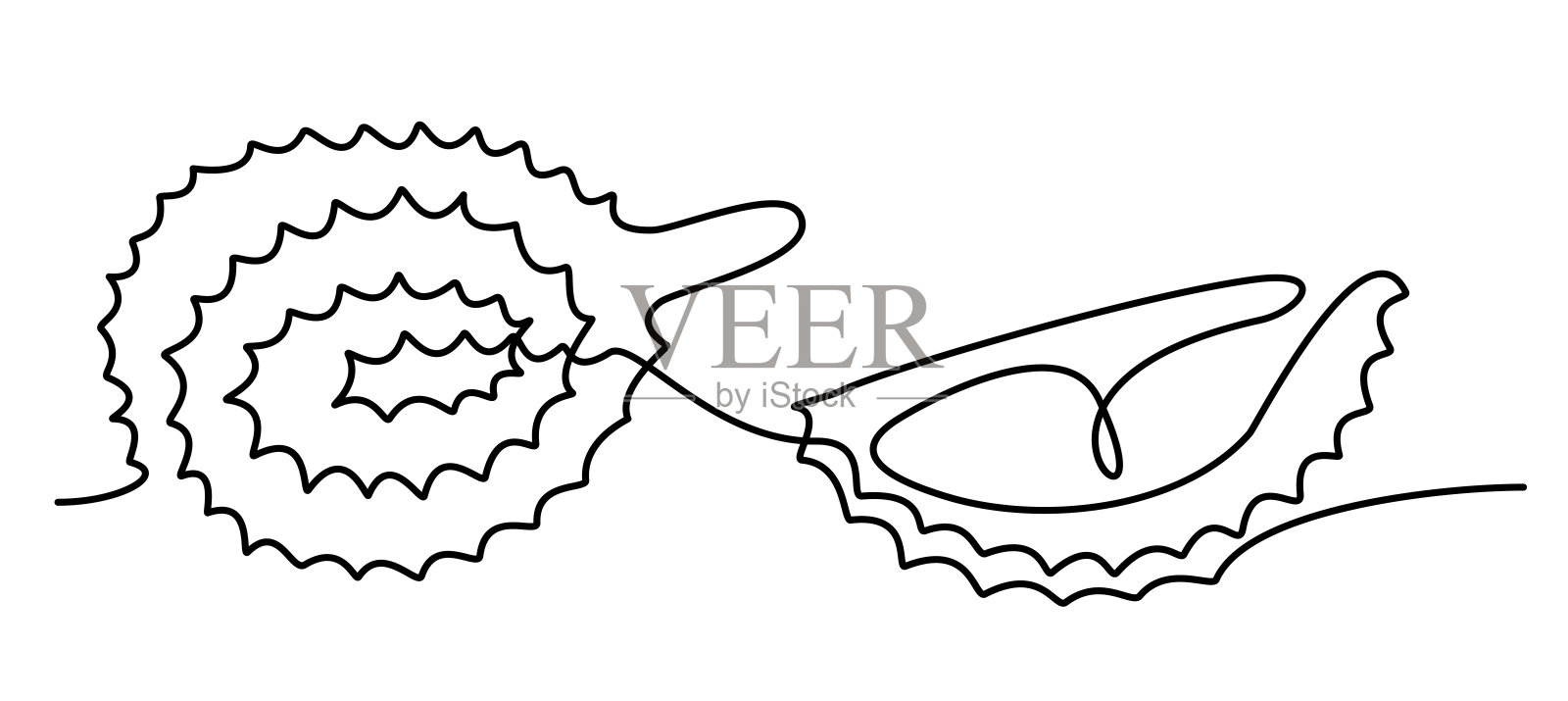 榴莲水果在一个实线插图插画图片素材