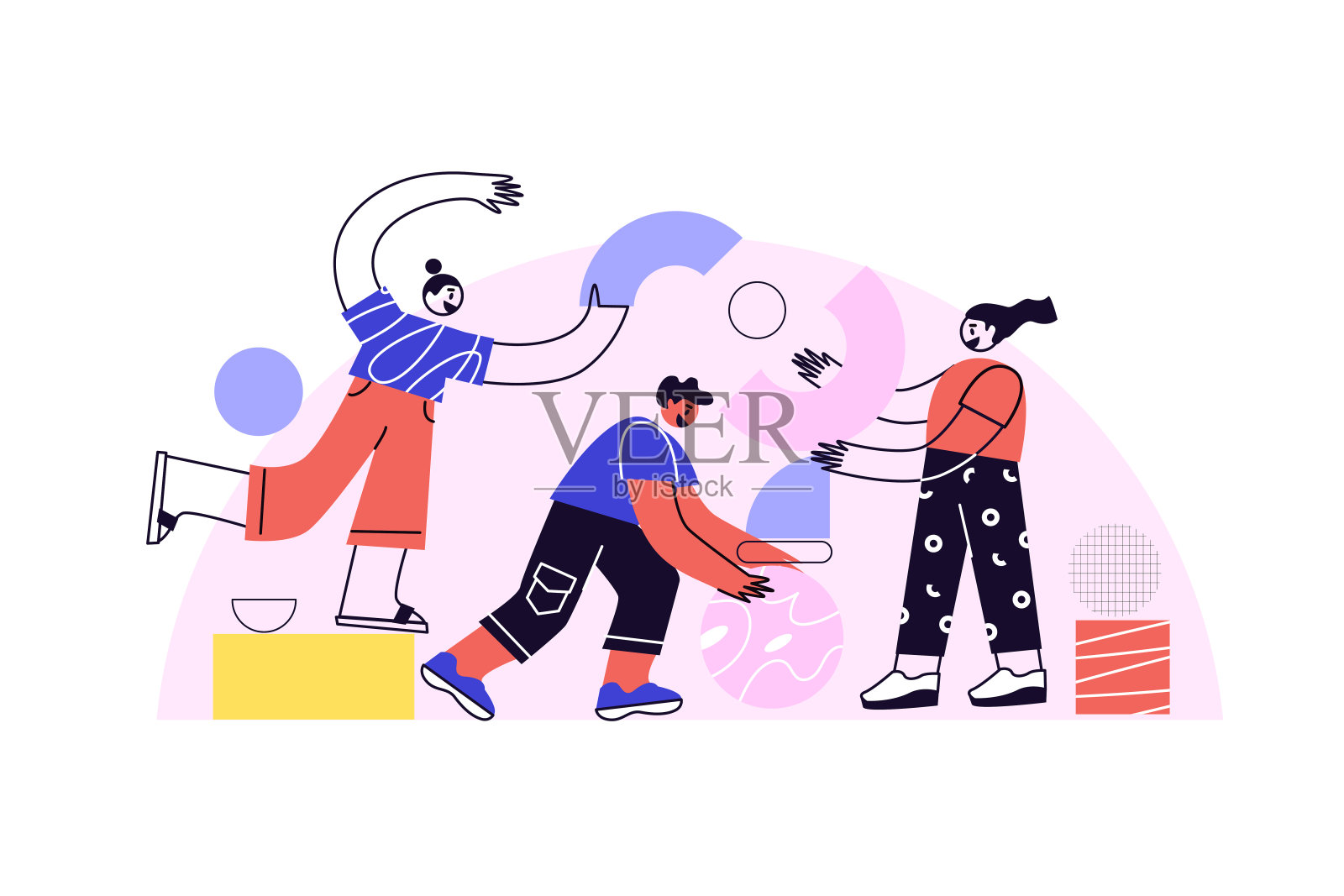 经营理念。命令的比喻。人的元素。矢量插画风格的平面设计。象征团队合作、合作、伙伴关系。插画图片素材