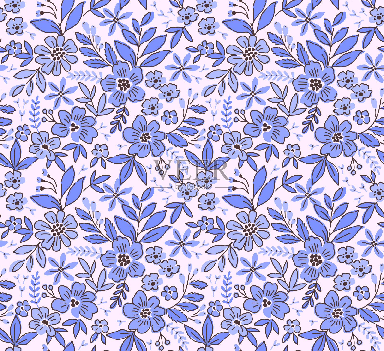 无缝的花卉图案。插画图片素材