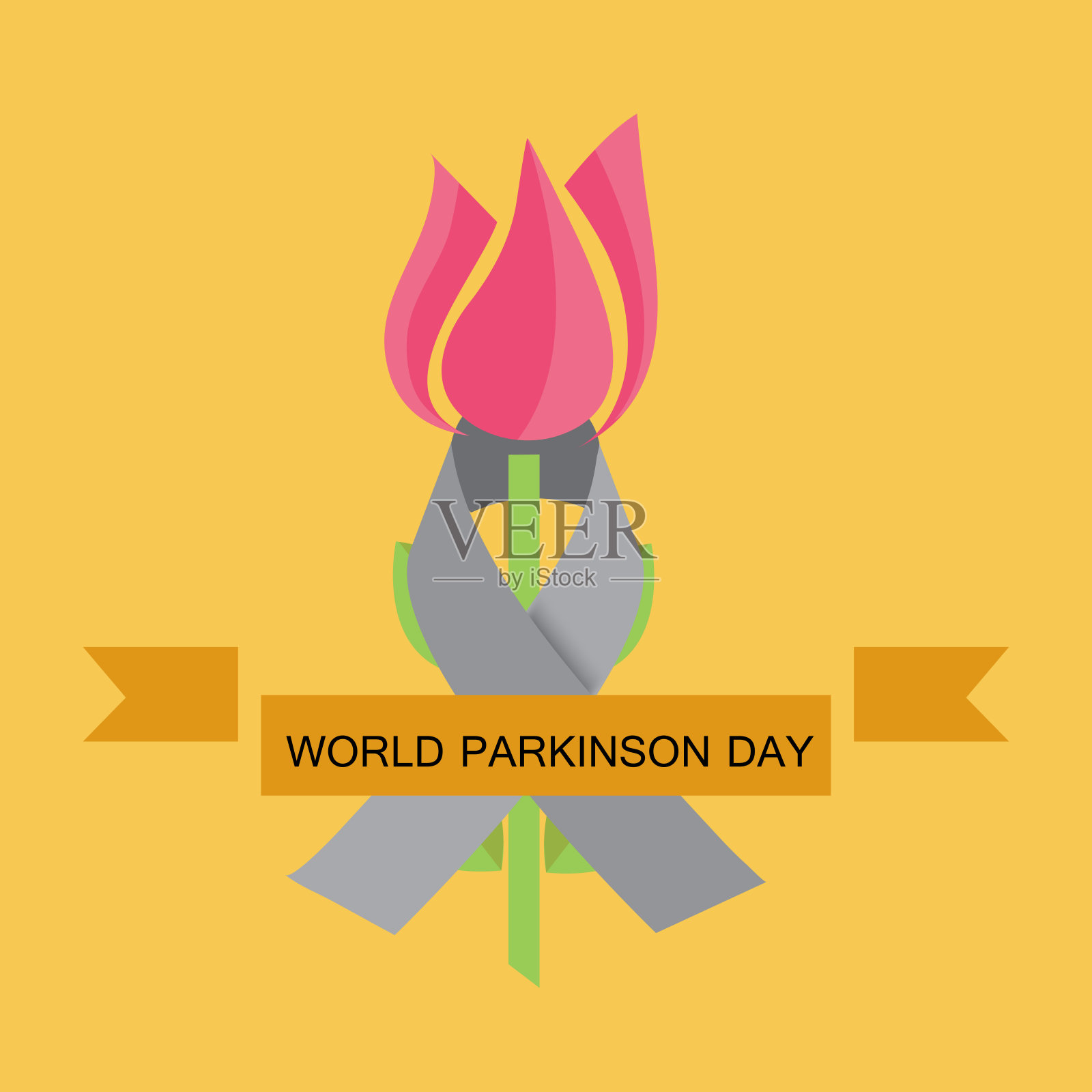 世界帕金森日。插画图片素材