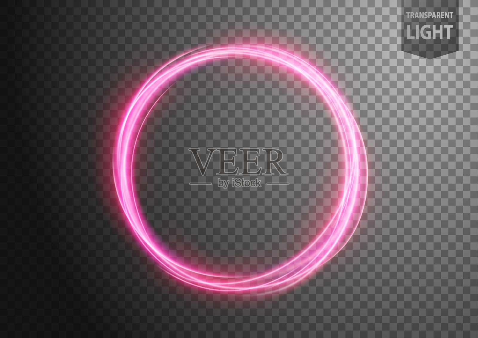 抽象的粉红色波浪光线与透明的背景，孤立和易于编辑设计元素图片