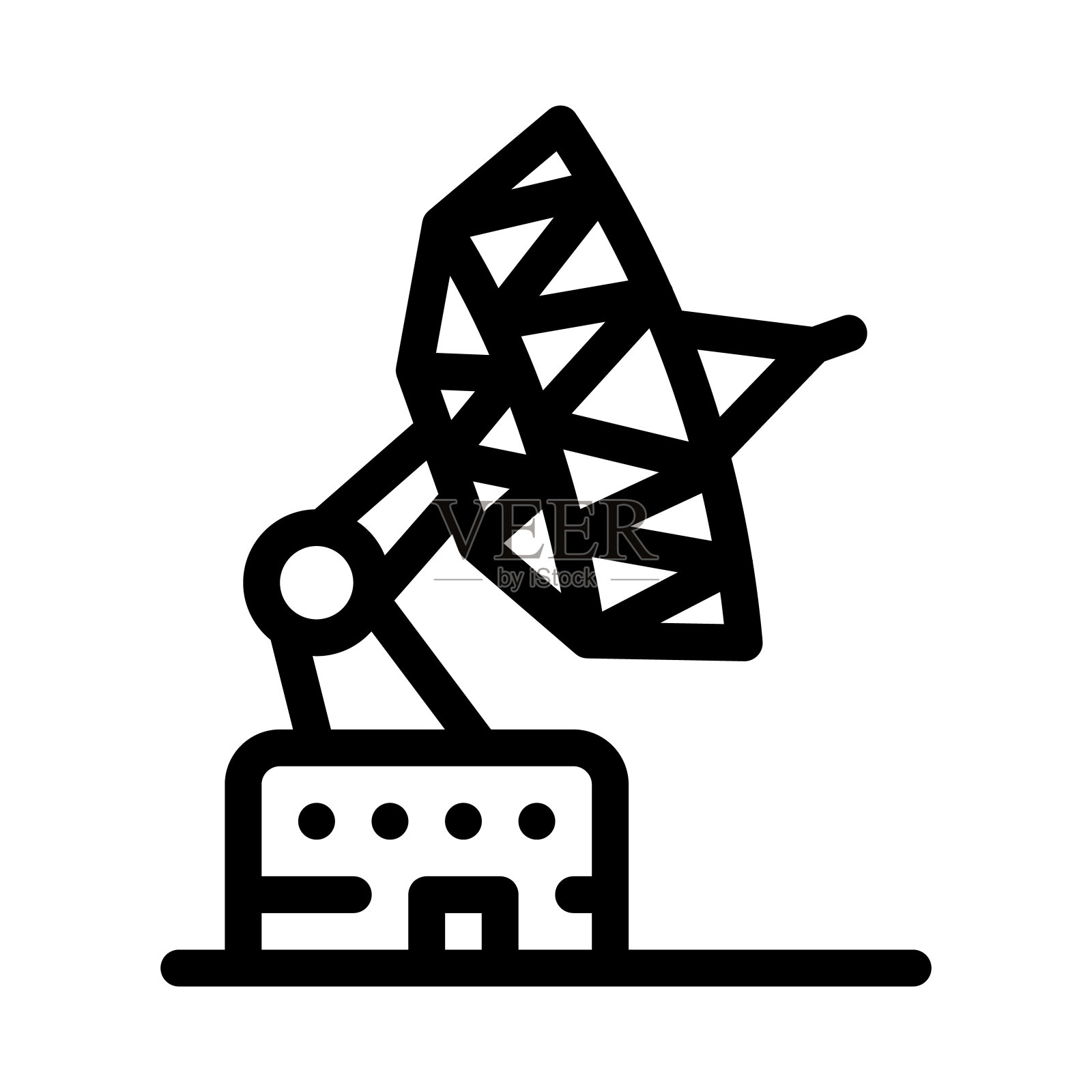 空中导航雷达图标矢量轮廓图插画图片素材