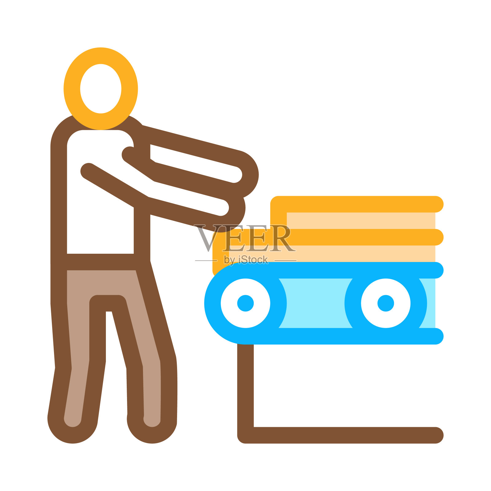 木材材料输送机图标矢量轮廓插图图标素材