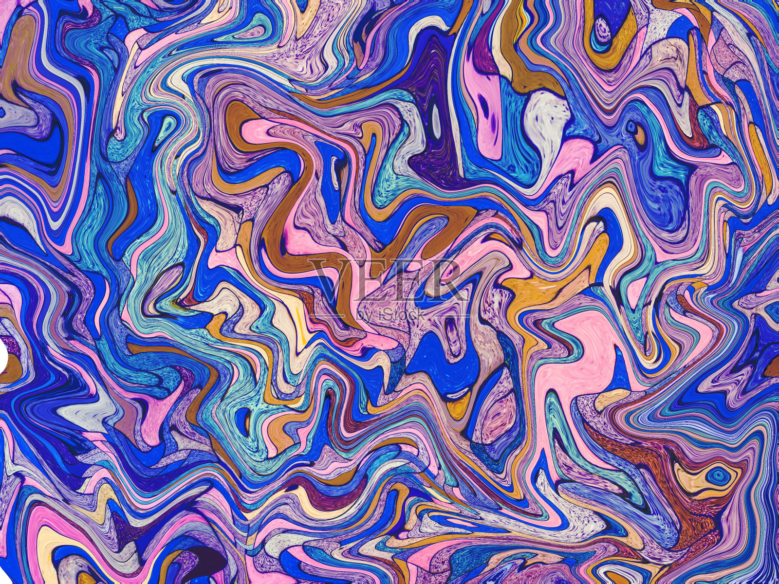 蓝色的粉红色大理石背景。详细的数字大理石花纹背景插画图片素材