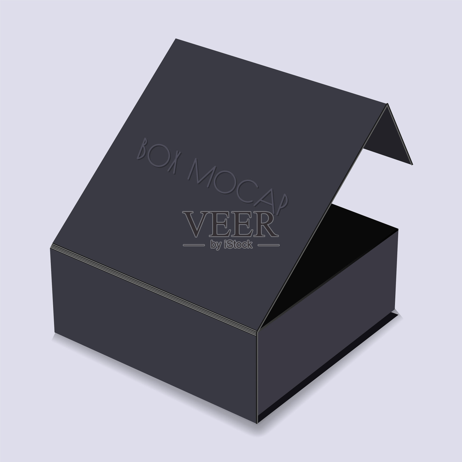 黑盒子与盖子动作捕捉隔离插画图片素材