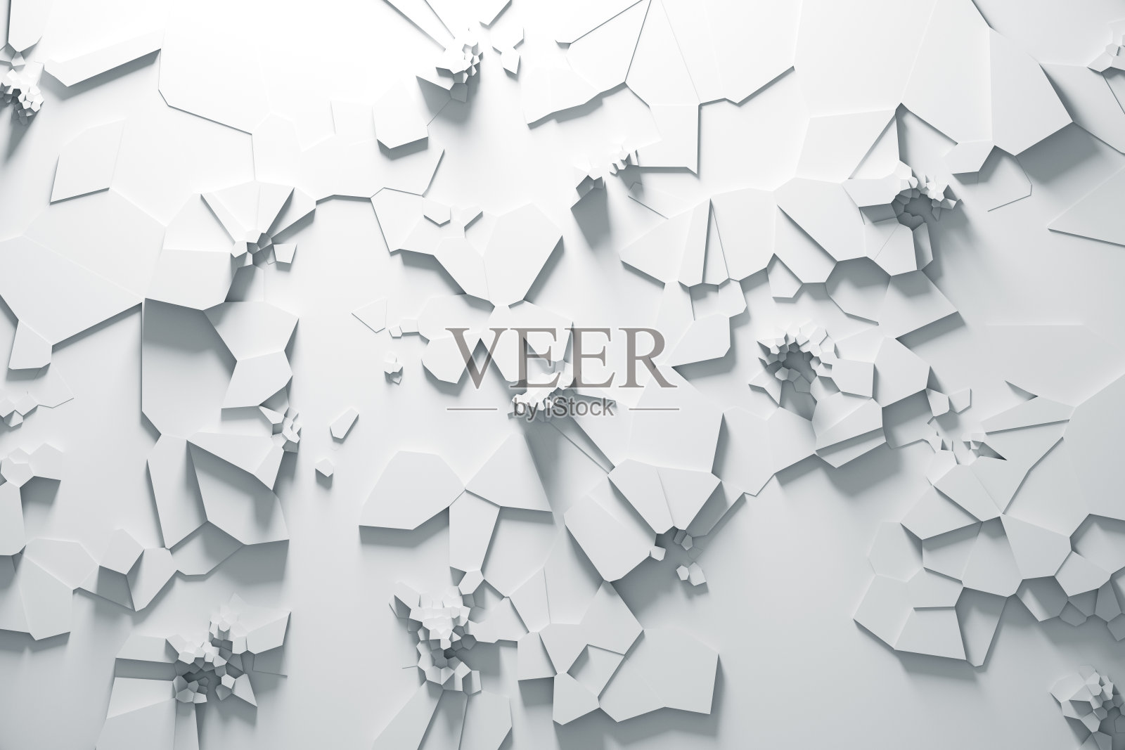 抽象白色几何曲面四环简洁的最小图案，3d背景用于业务演示。柔和的阴影和反射。纸。照片摄影图片