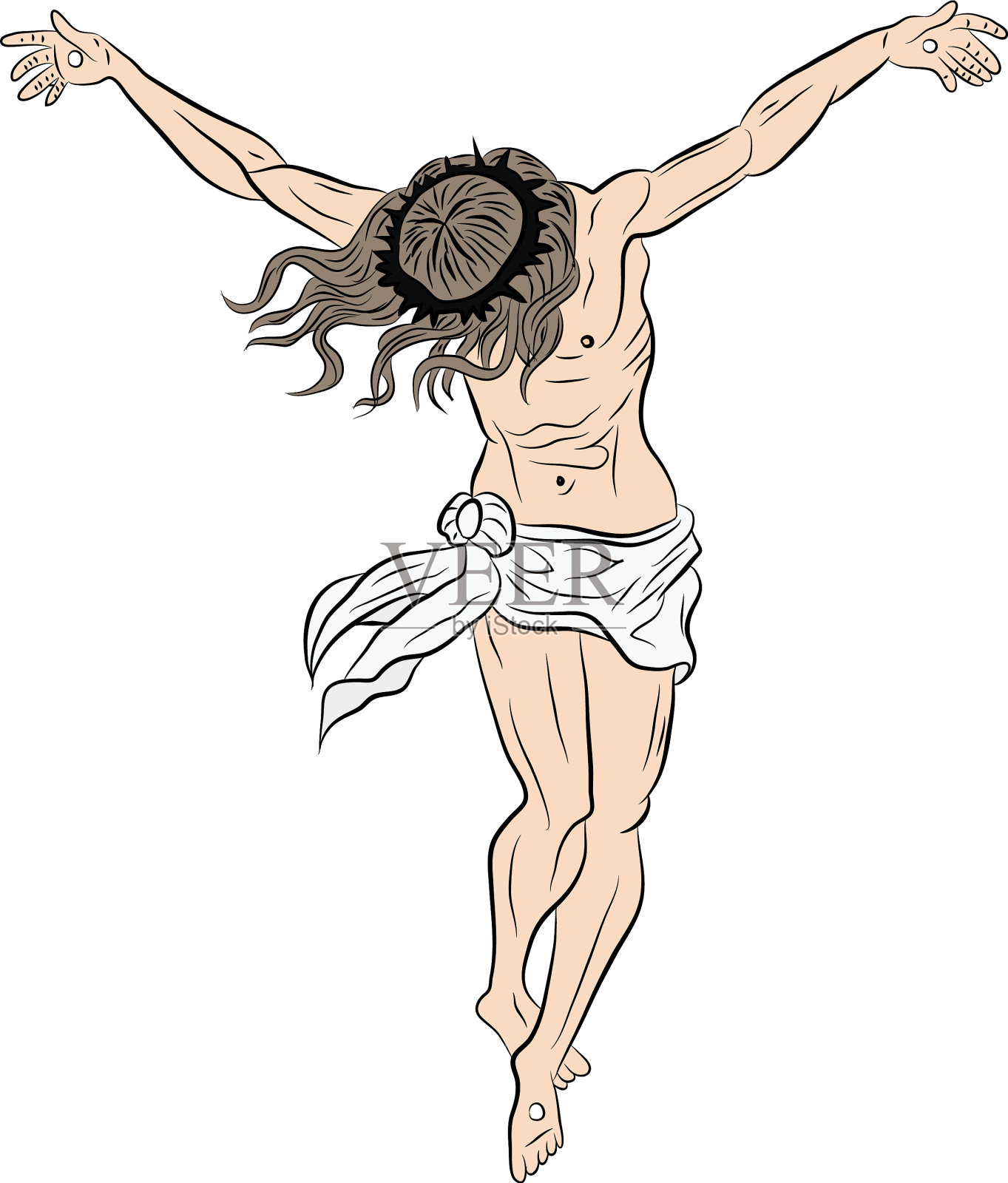 耶稣被钉在十字架上耶稣被钉在插画图片素材