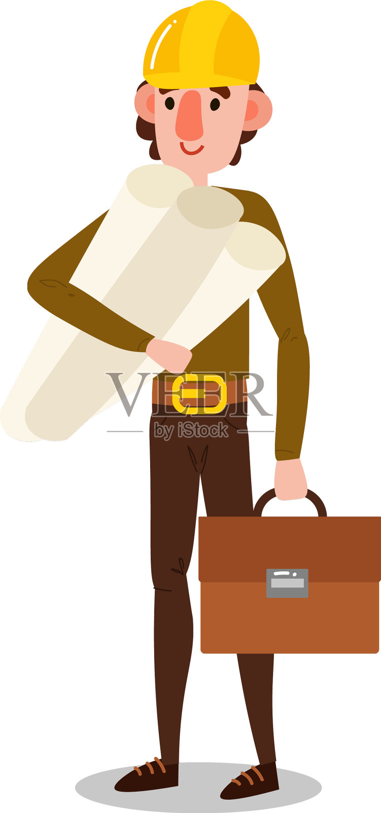 工程师站着拿着文件设计元素图片