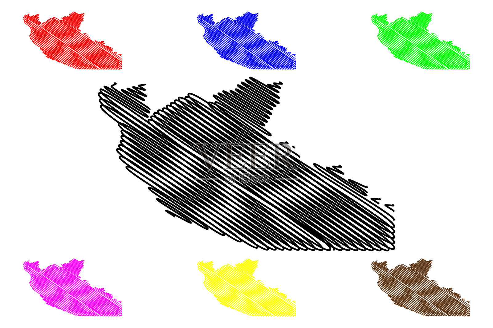 Shiselweni地区地图插画图片素材