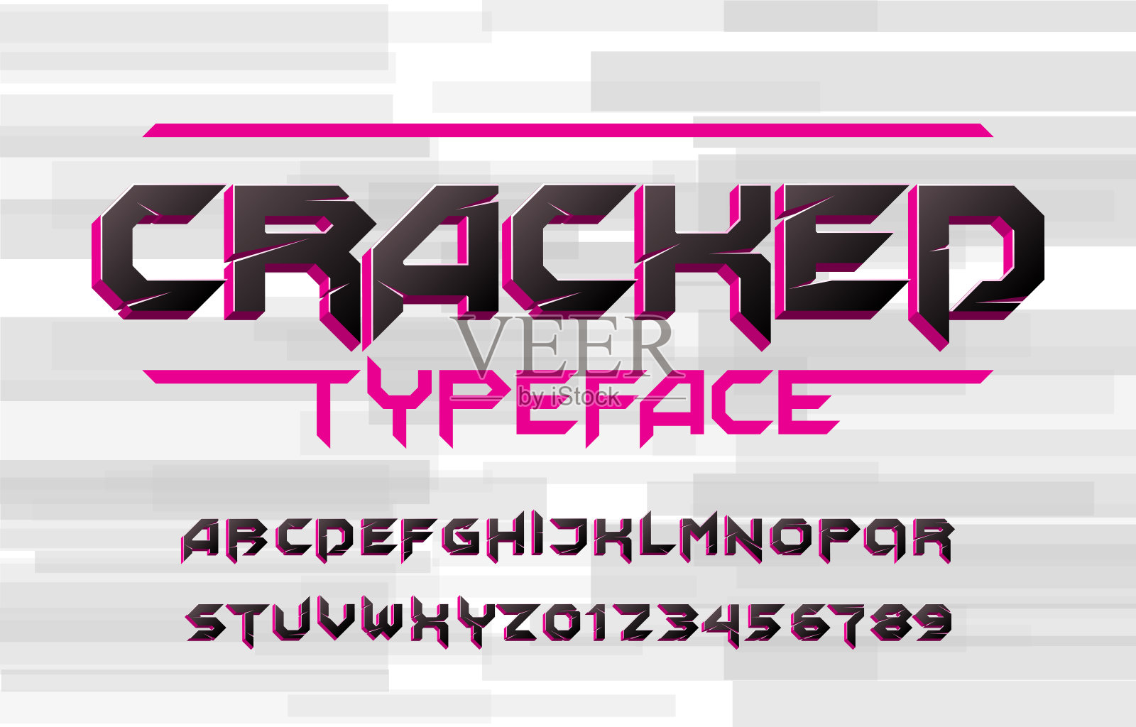 了字母字体。3D效果字母和数字。为你的排版设计储备矢量typescript。设计元素图片