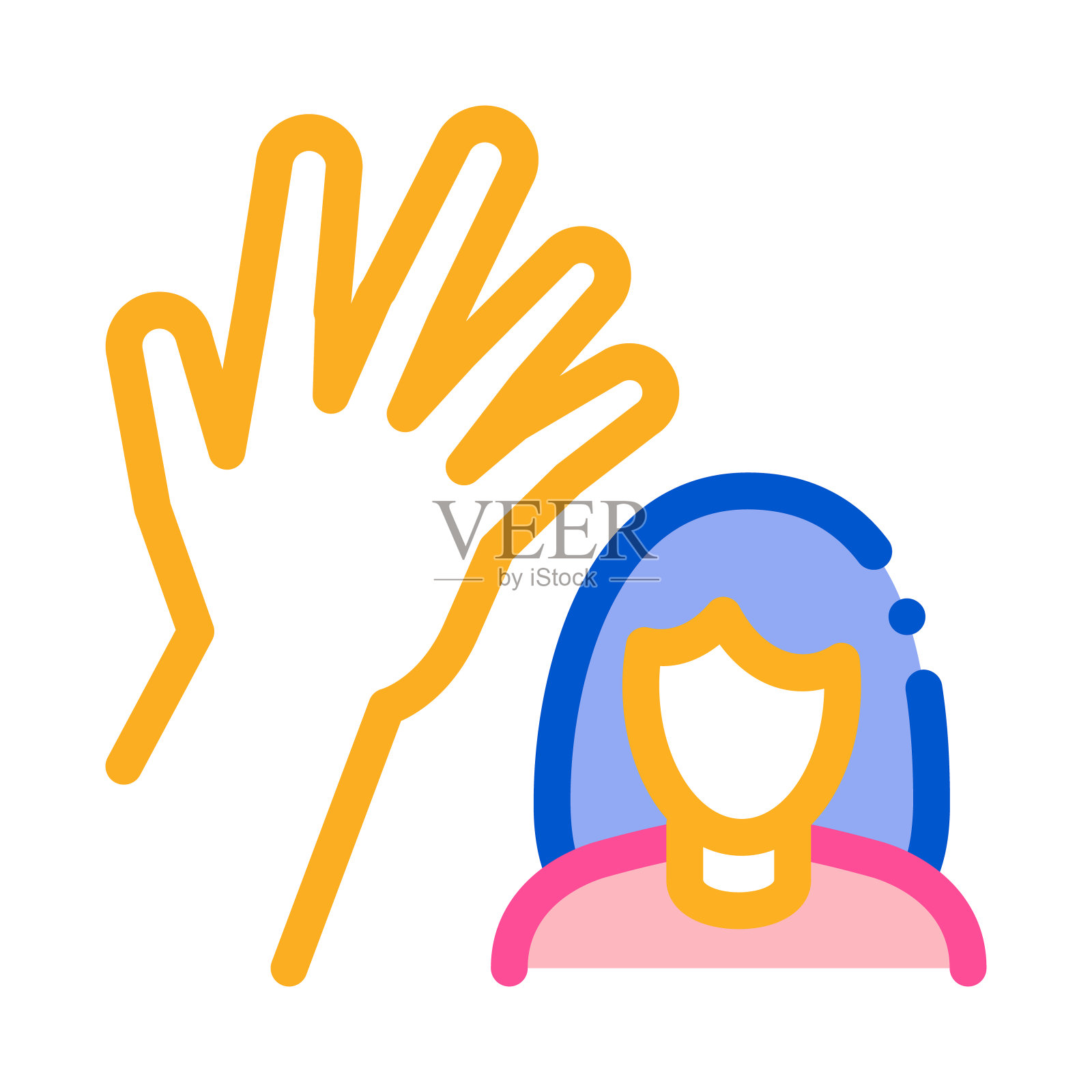 女人按图标矢量轮廓插图插画图片素材