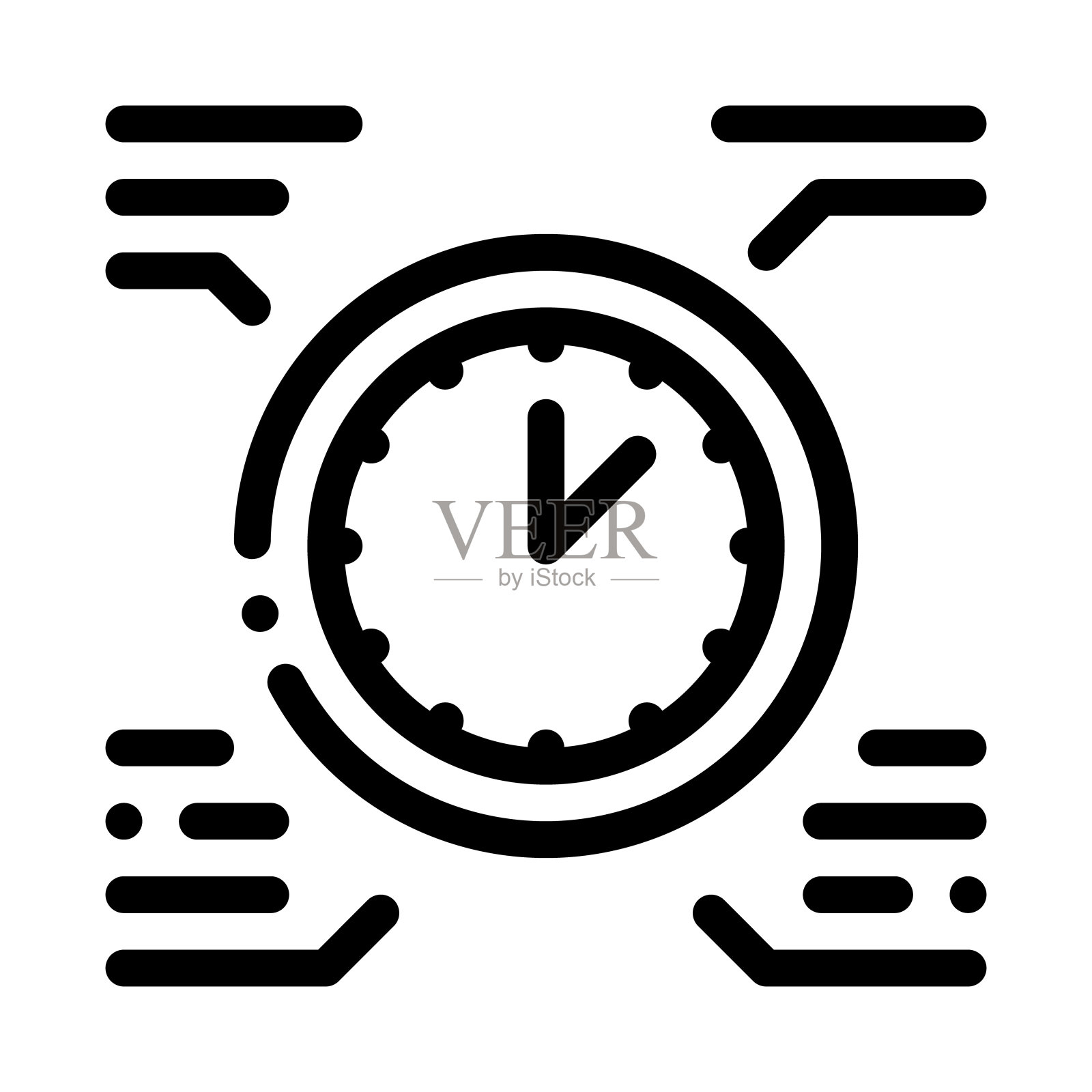 时钟时间健康生活图标矢量大纲插图图标素材