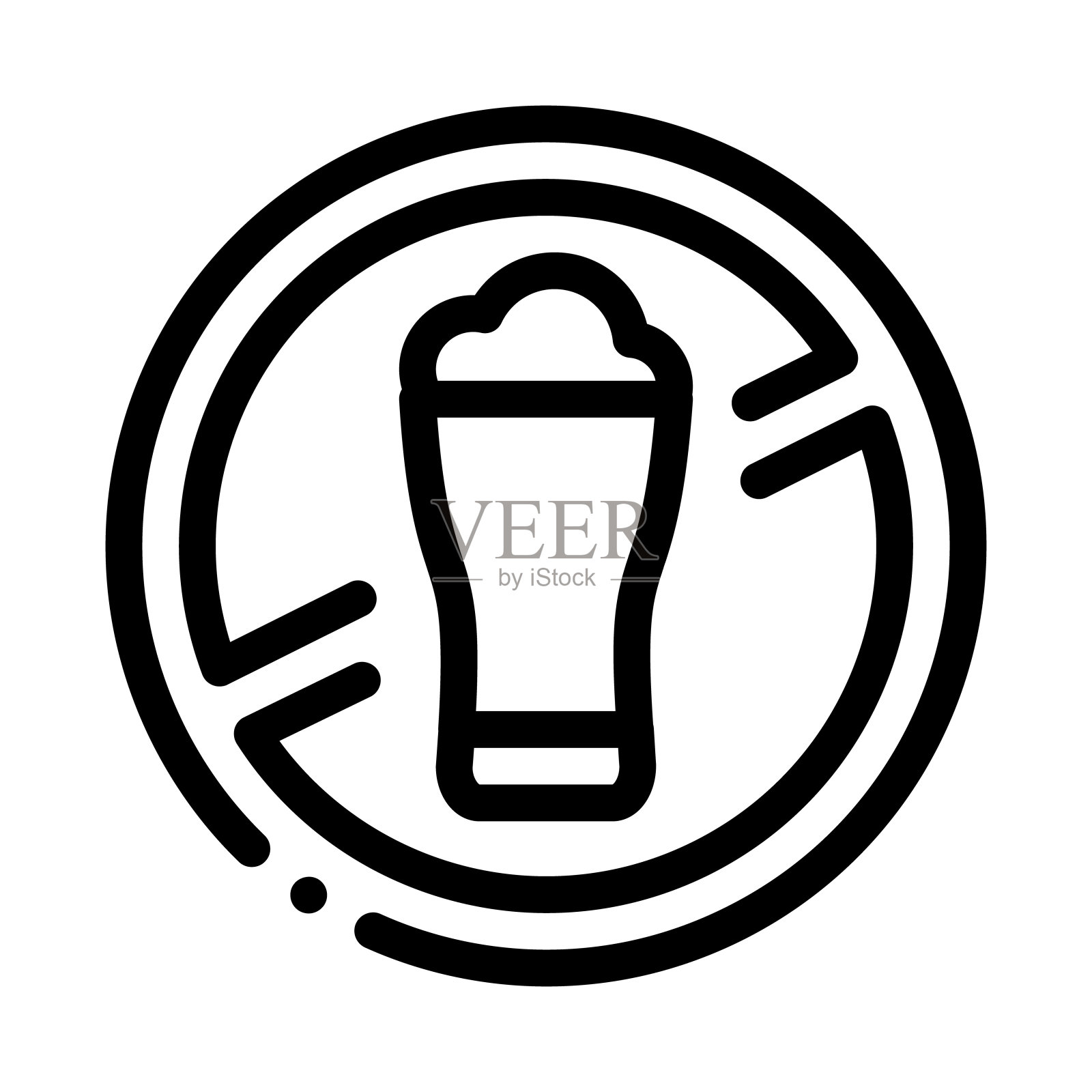 停止喝酒标志图标矢量大纲插图插画图片素材