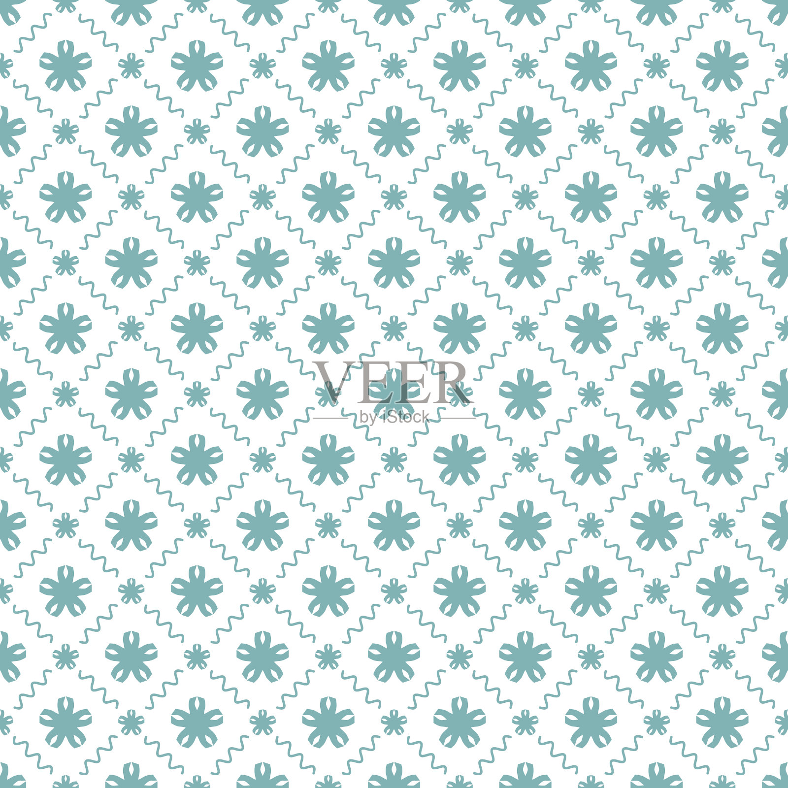 简单的无缝图案与装饰元素。美丽的背景时尚印花或包装纸。插画图片素材