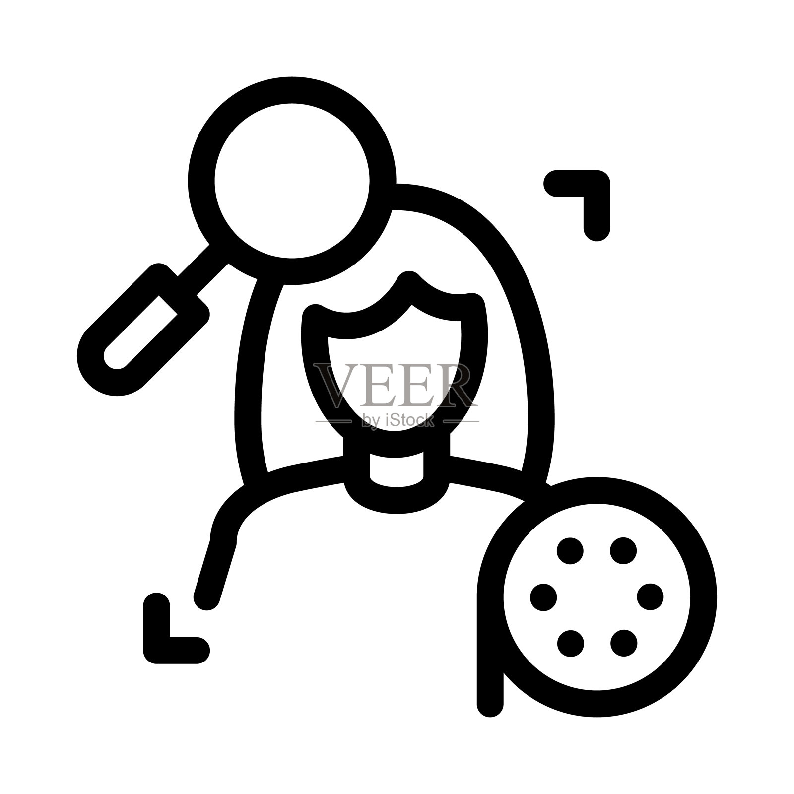 人深度假多面图标矢量轮廓插图插画图片素材