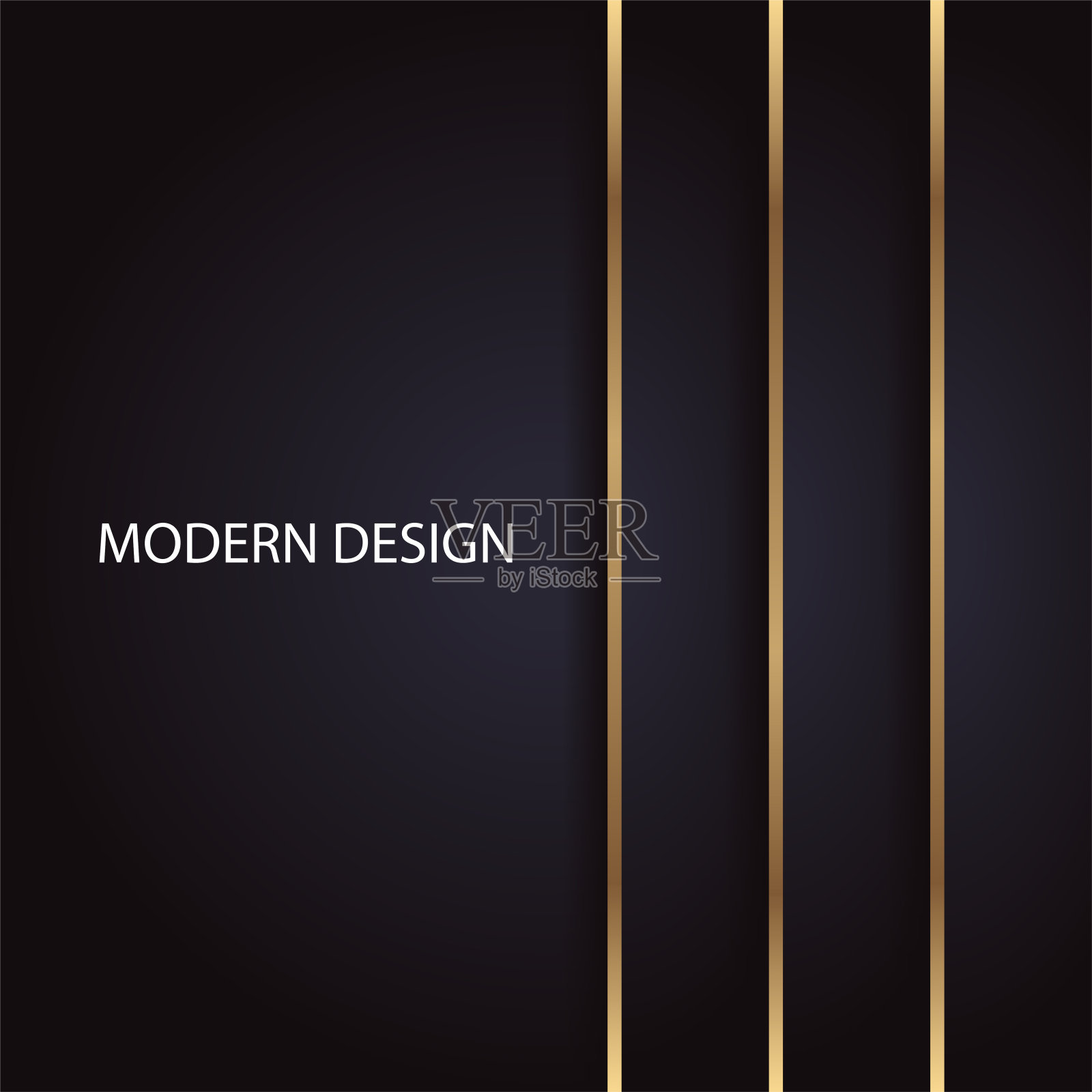 现代豪华几何抽象设计与金色垂直线上的黑色背景插画图片素材