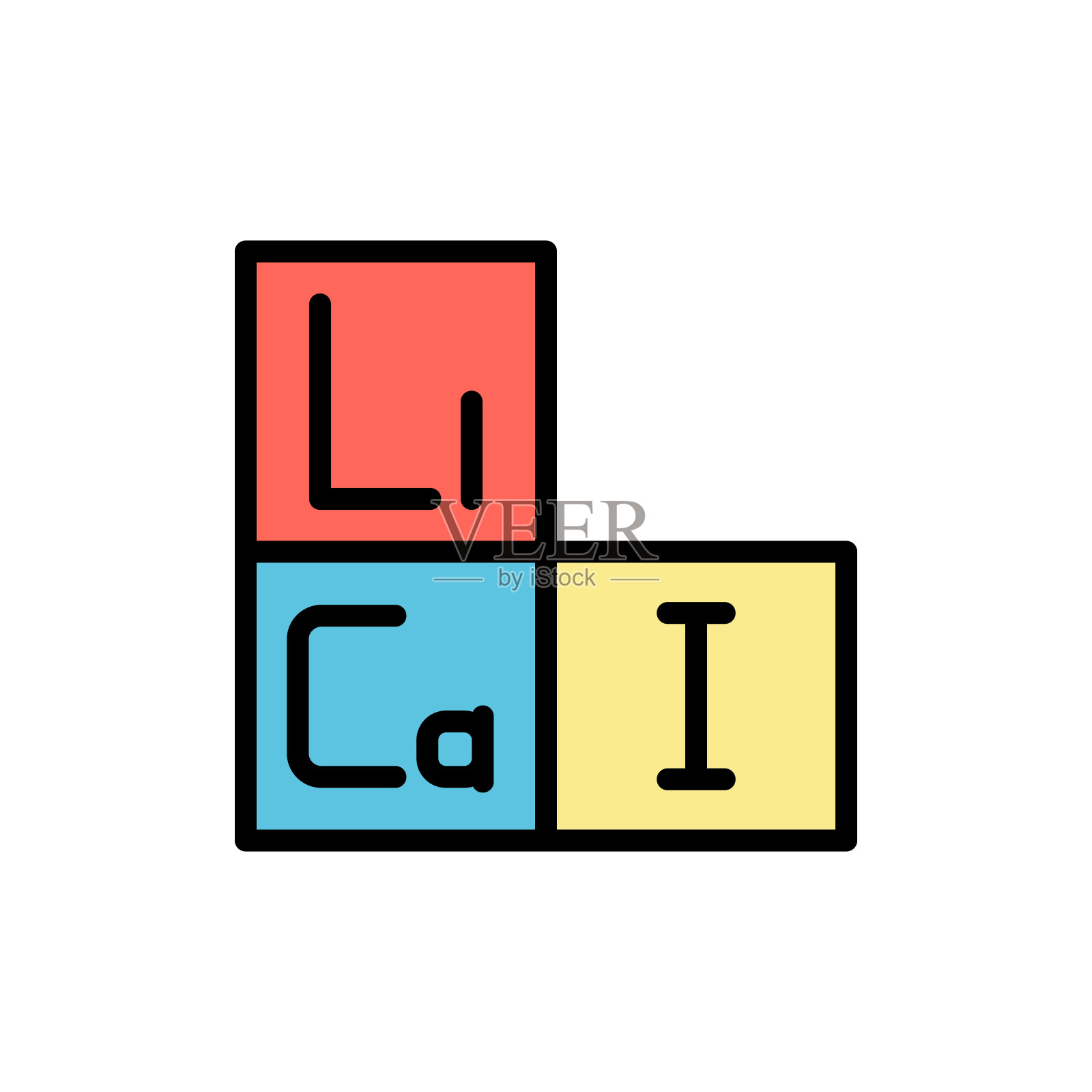 化学元素,图标。简单的颜色与轮廓矢量元素的ui和ux图标，网站或移动应用程序插画图片素材