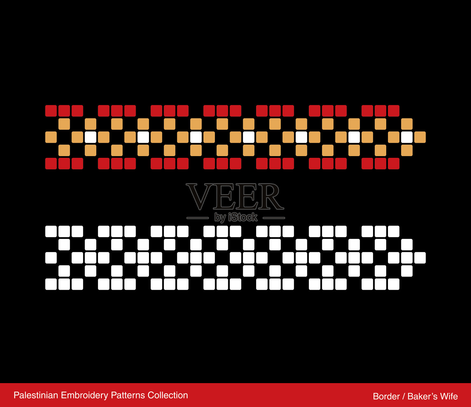 传统巴勒斯坦刺绣图案。插画图片素材