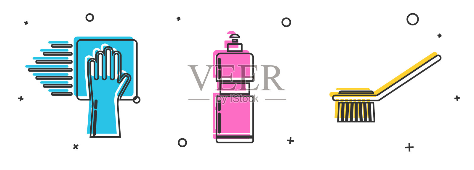 设置清洁服务塑料瓶液体图标素材