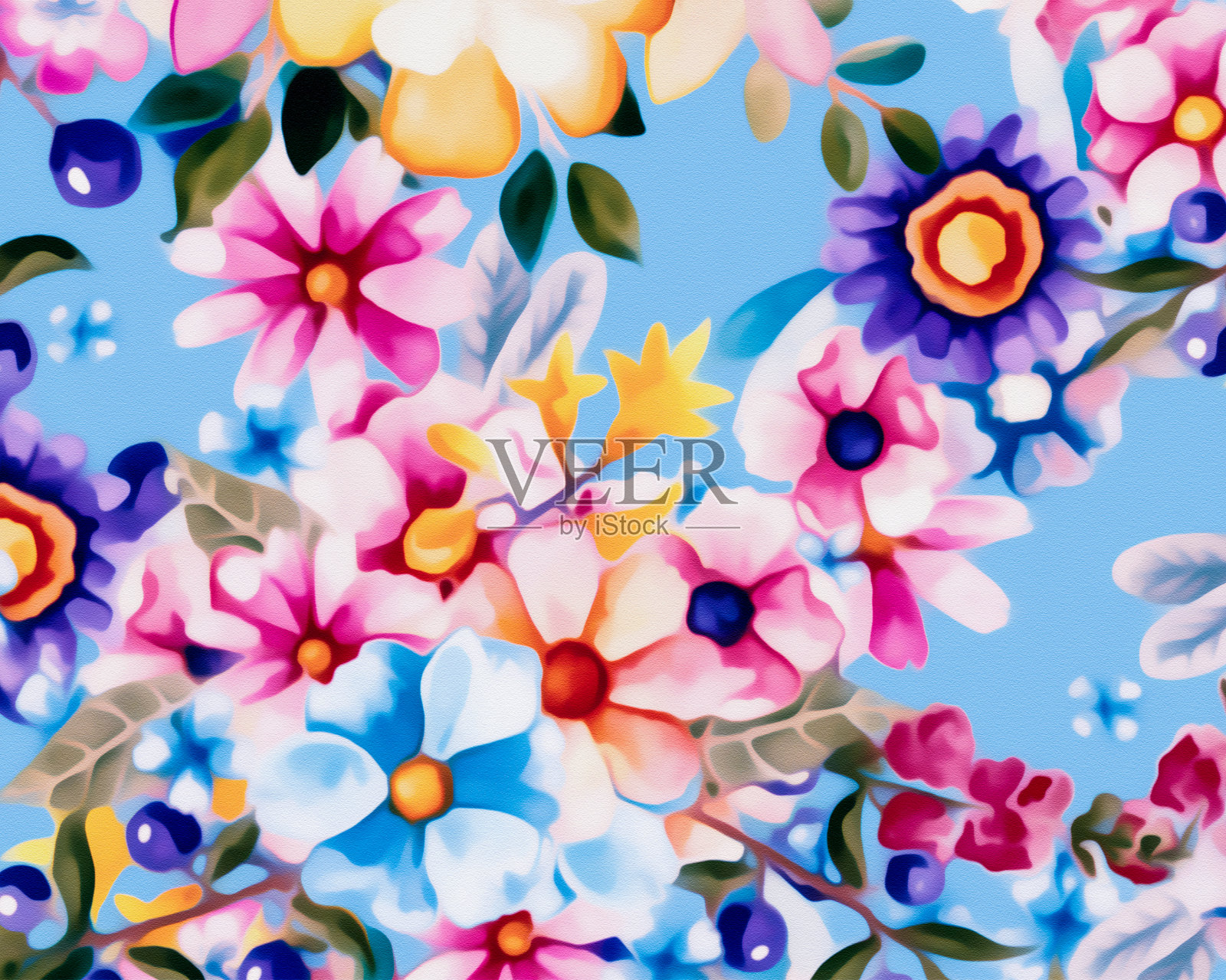 抽象的花朵插画图片素材