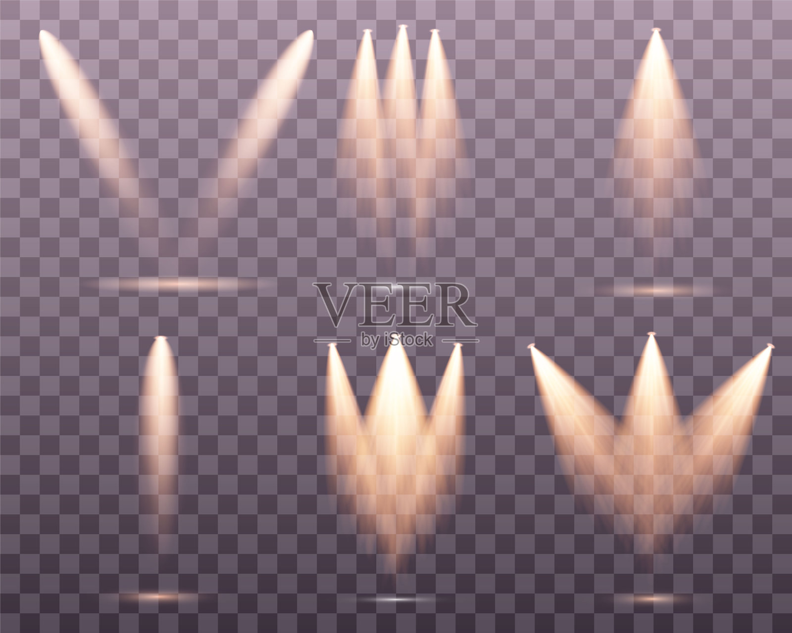 黄色聚光灯照耀插画图片素材