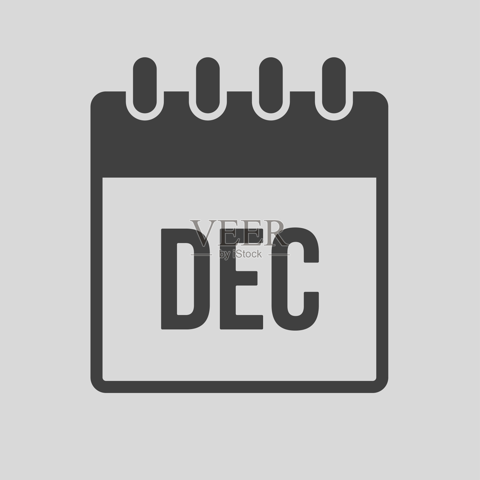 矢量图标日日历，冬季月十二月插画图片素材