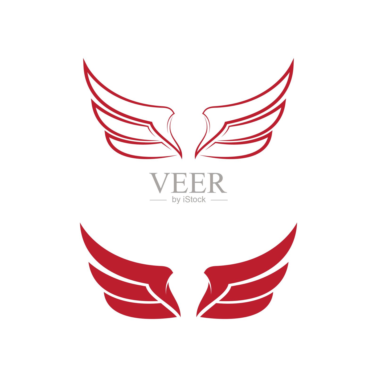 猎鹰翅膀图标模板向量插画图片素材