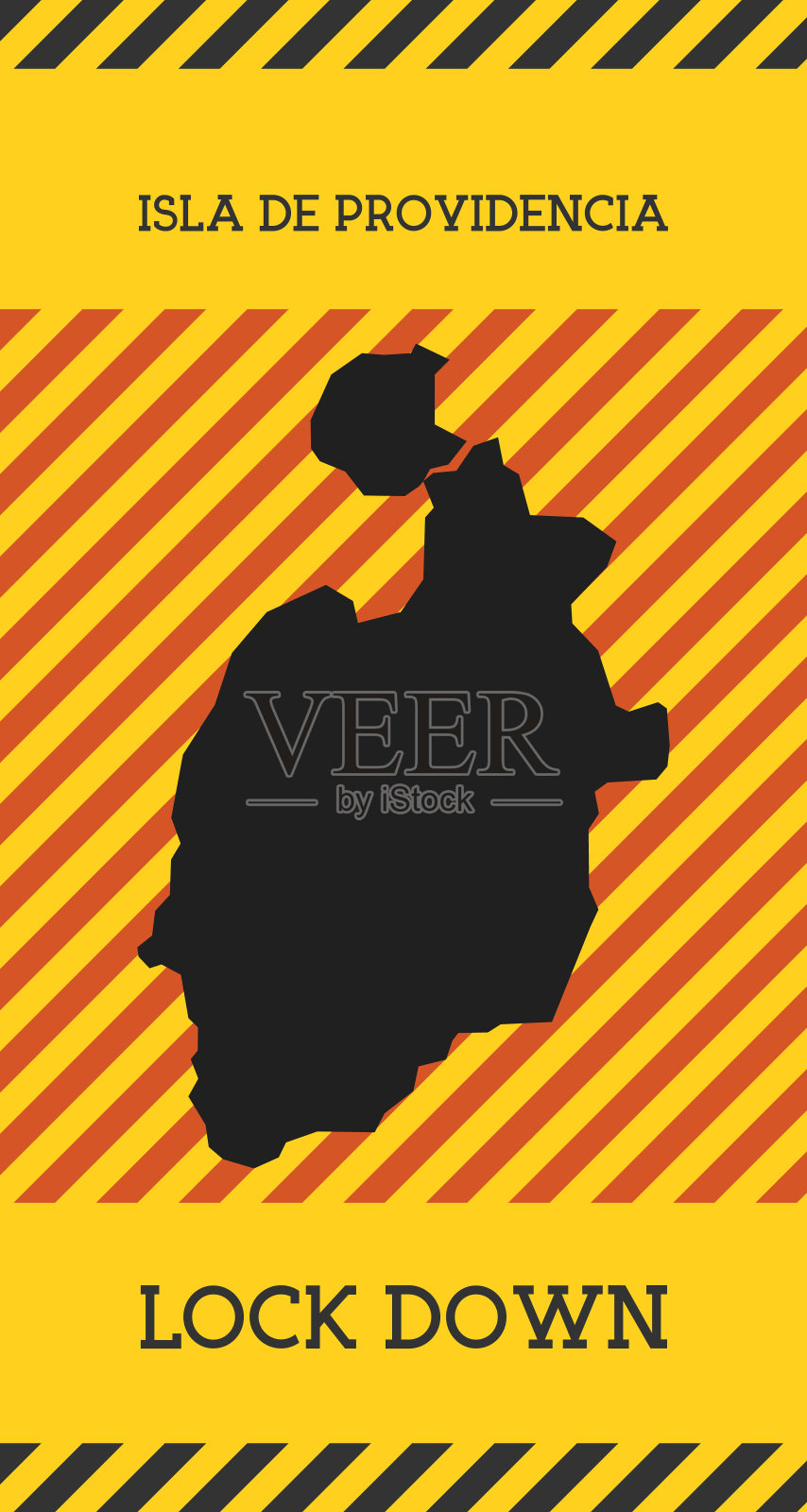 普罗维登西亚岛锁定标志。插画图片素材