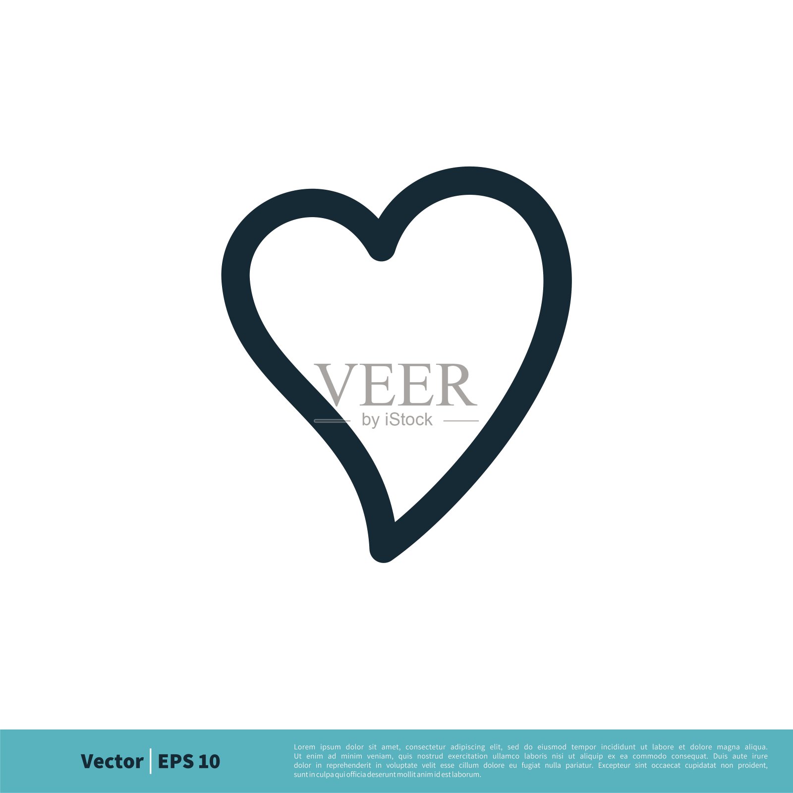 爱心线艺术图标矢量标志模板插图设计。向量EPS 10。插画图片素材