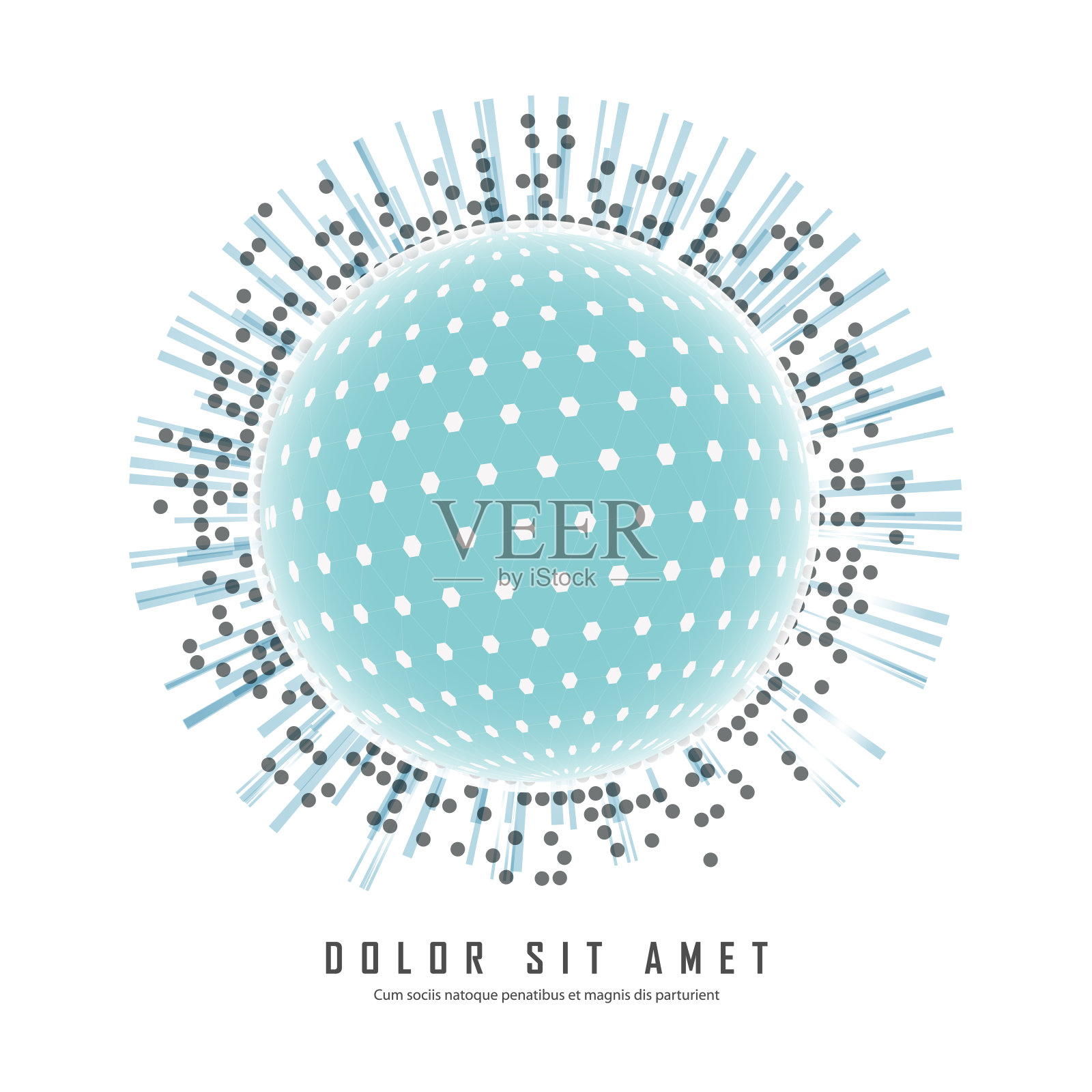 圆抽象连接点和线。插画图片素材