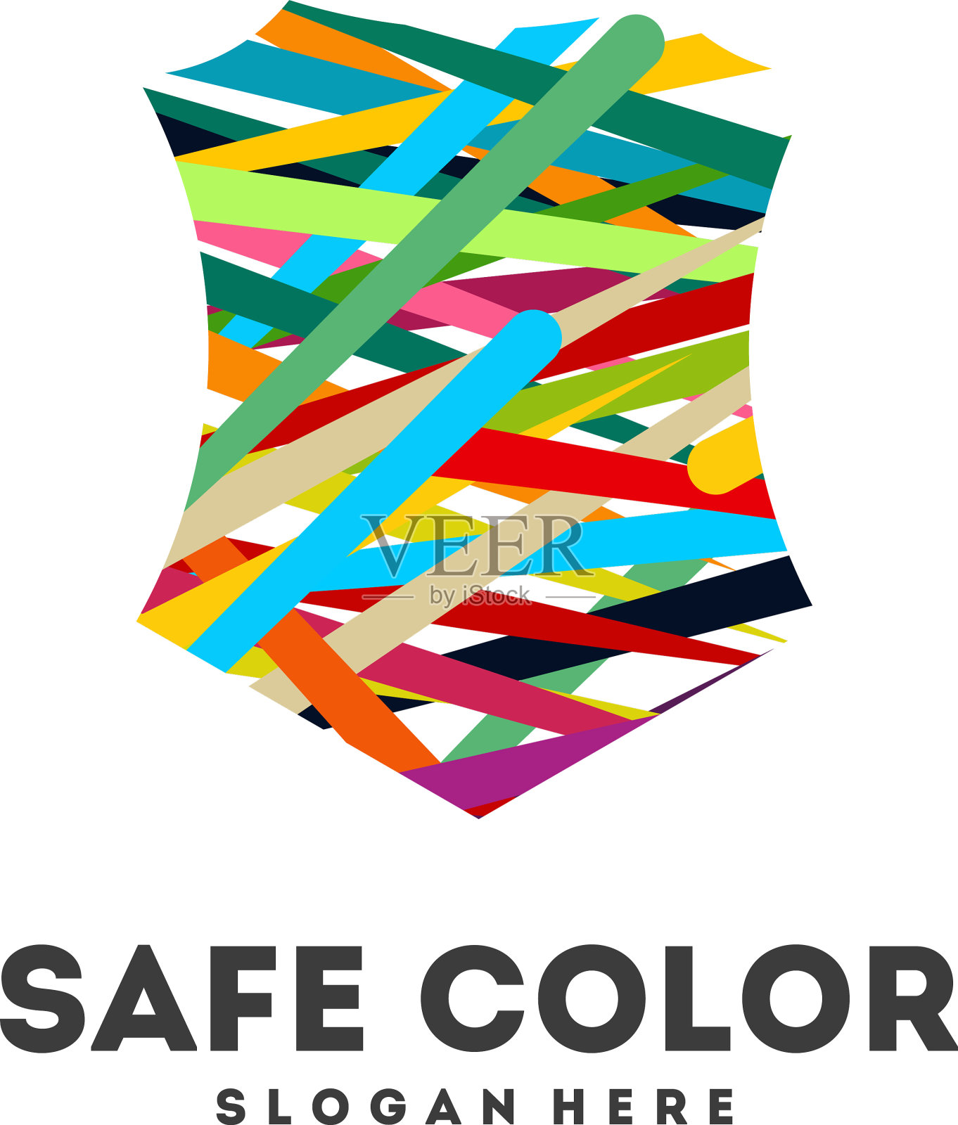 彩盾标志设计概念抽象插画图片素材