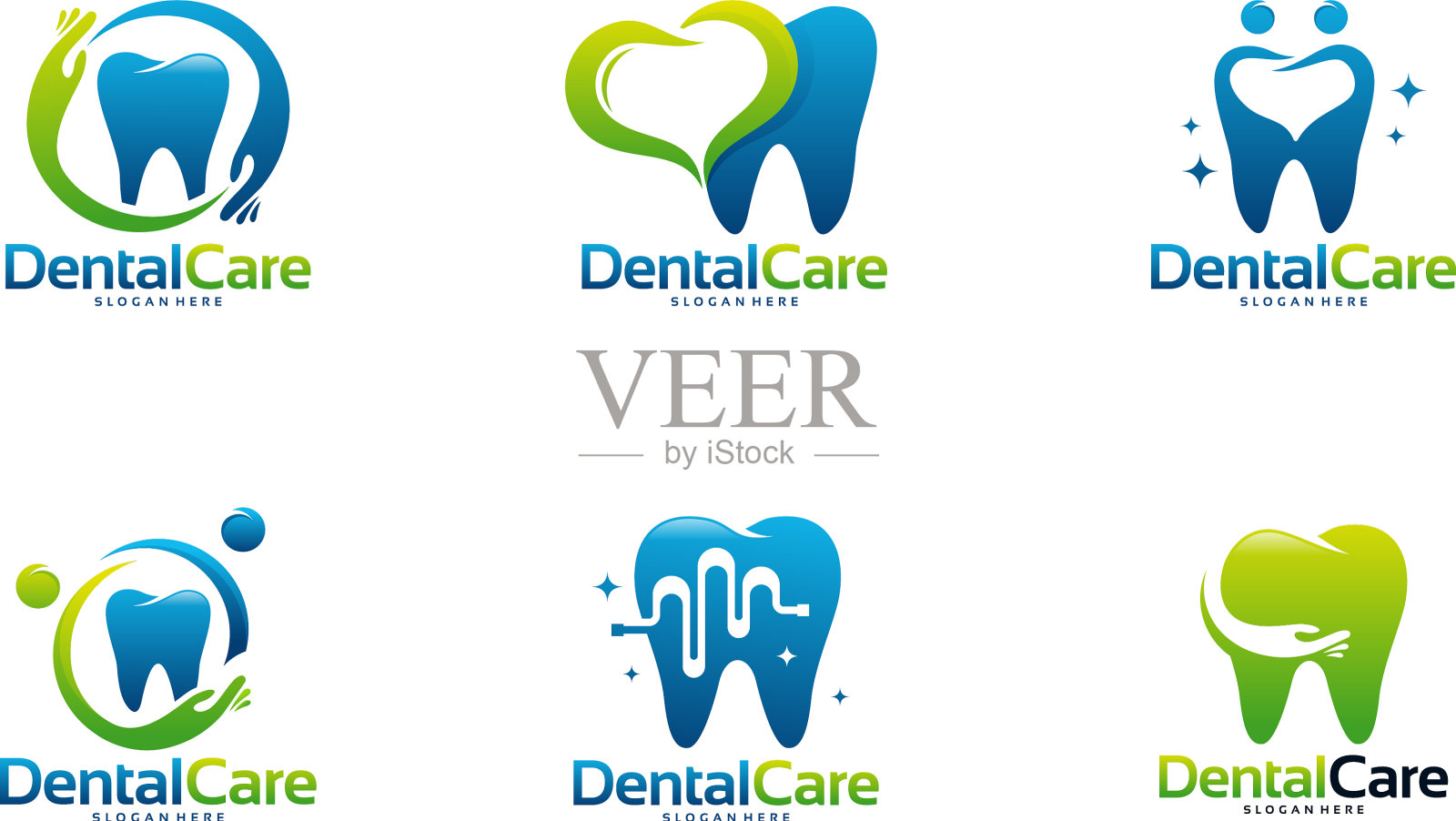 设置牙科保健标志家庭牙科标志图标素材