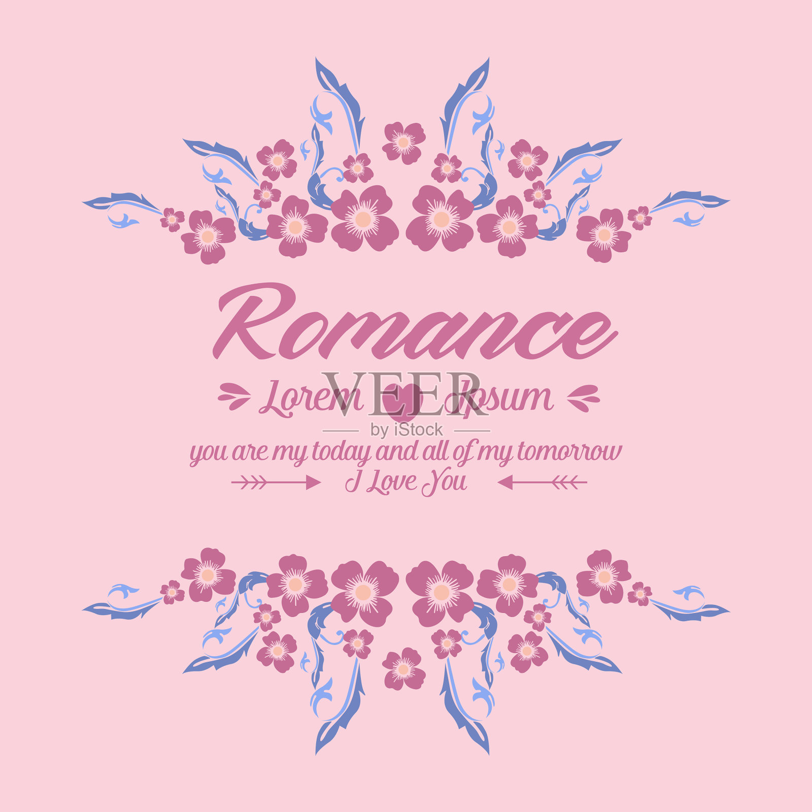 墙纸设计的浪漫贺卡插画图片素材