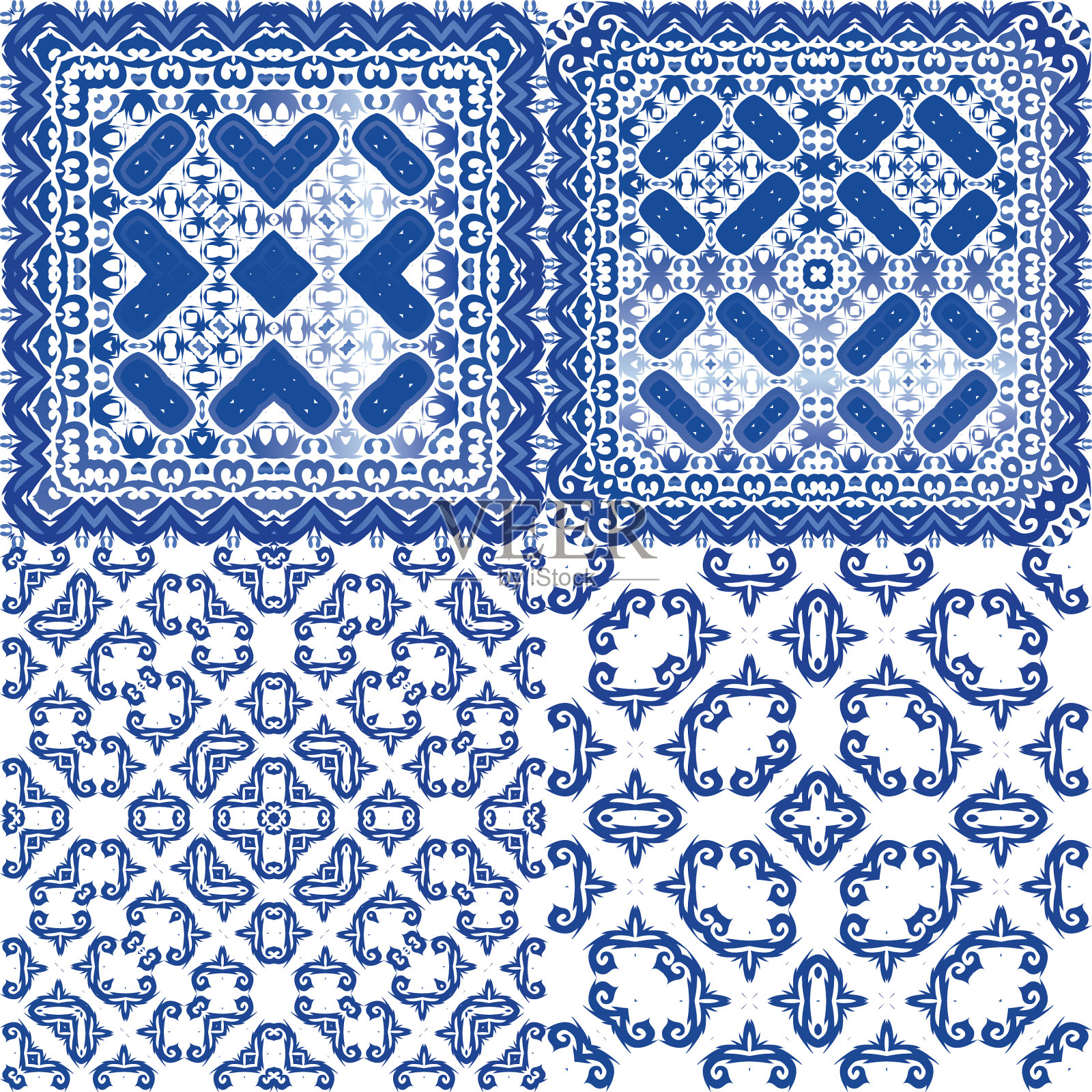 民族瓷砖的传统图案插画图片素材