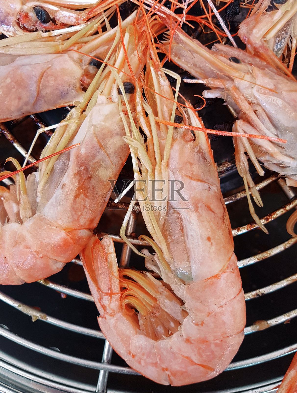 烤架上的巨型虾照片摄影图片