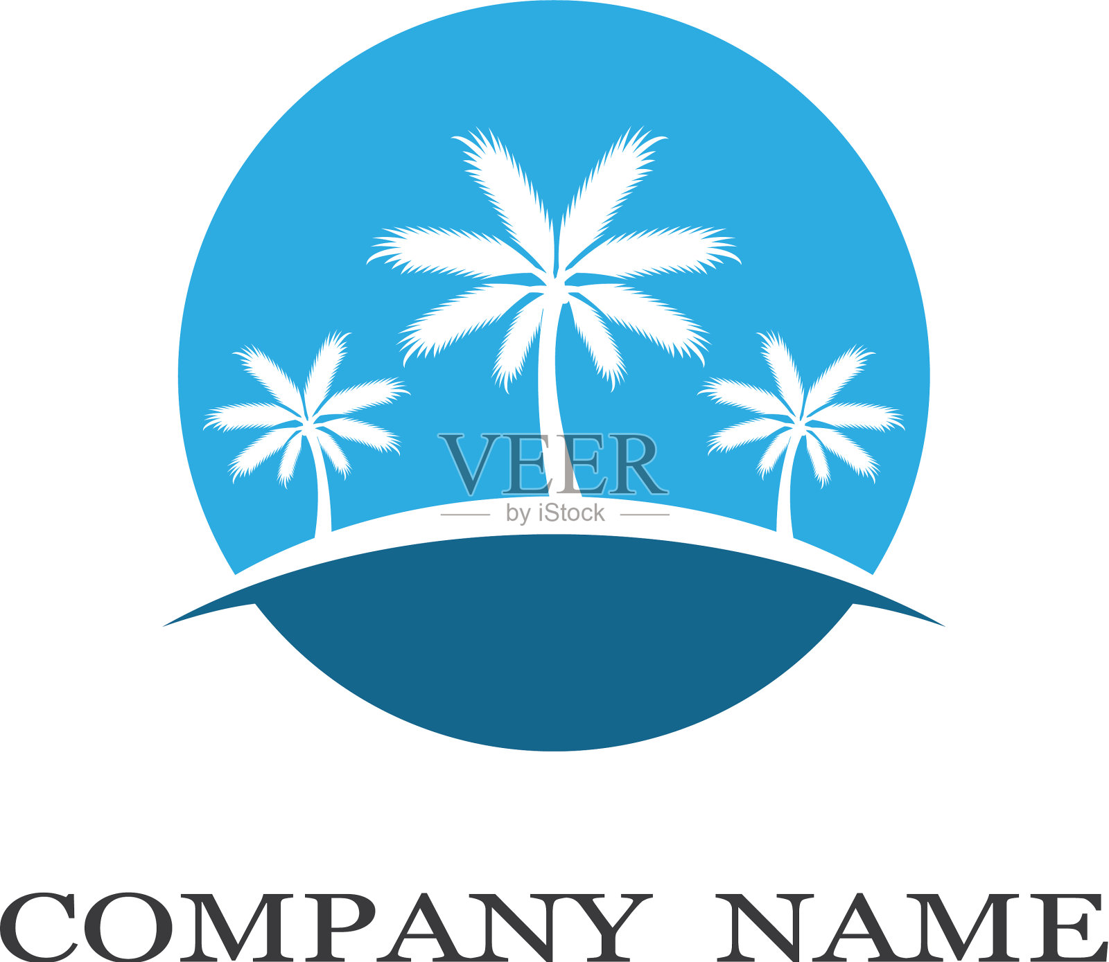 夏天的标志性棕榈树插画图片素材