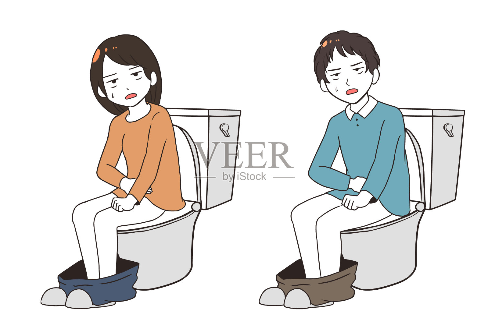 洗手间累了插画图片素材