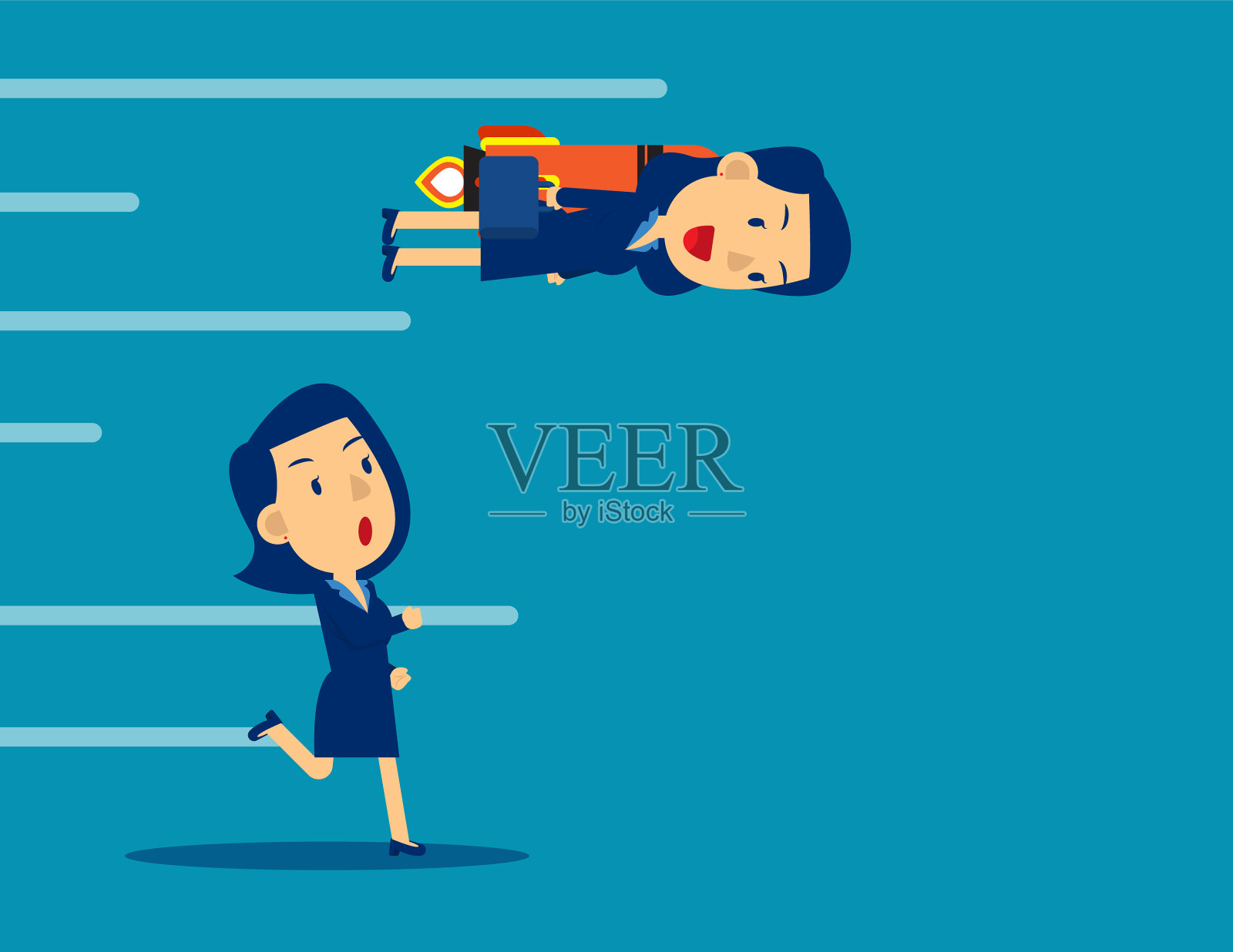 商业竞争公司竞争插画图片素材