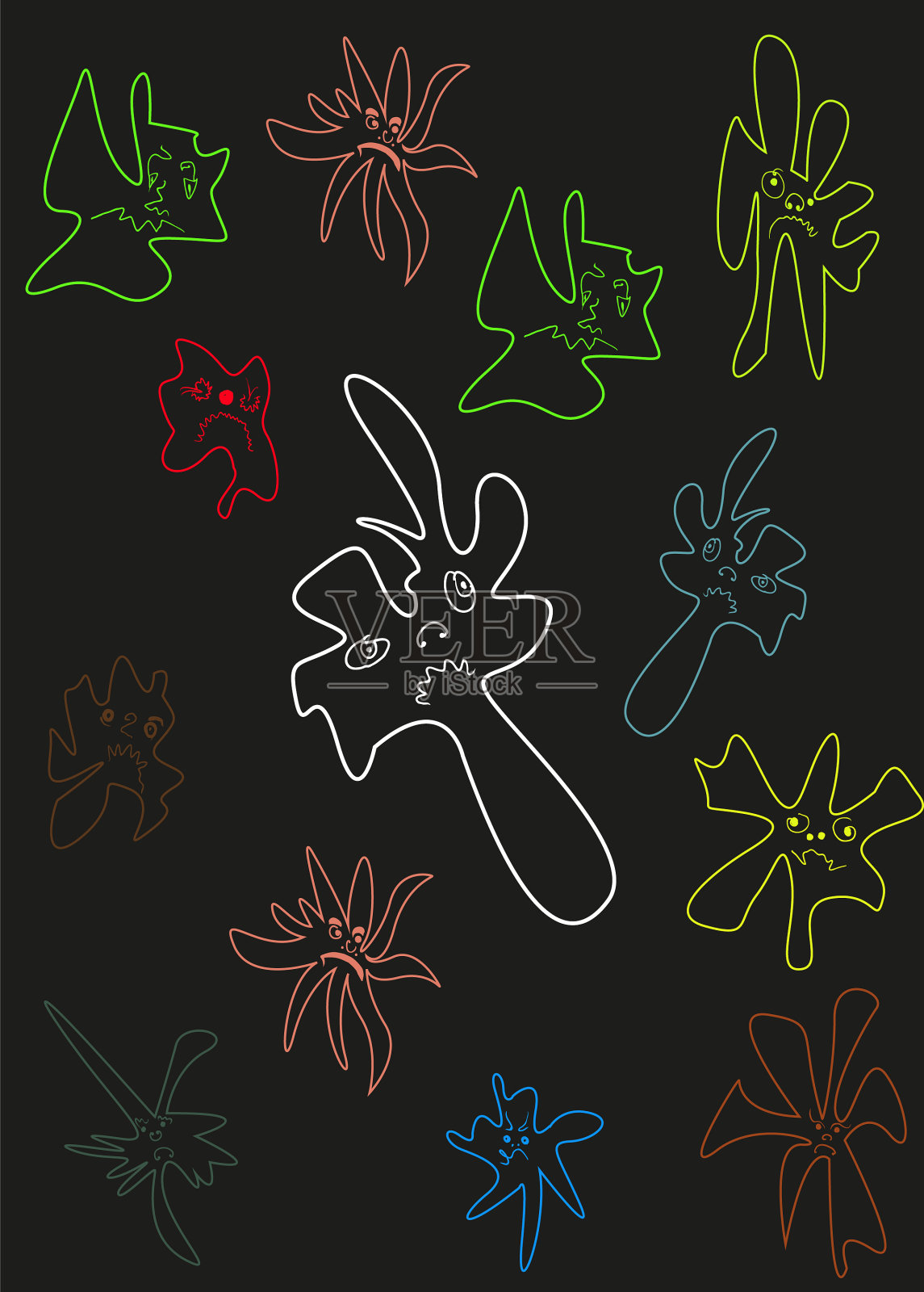 微生物漫画元素图案插画图片素材