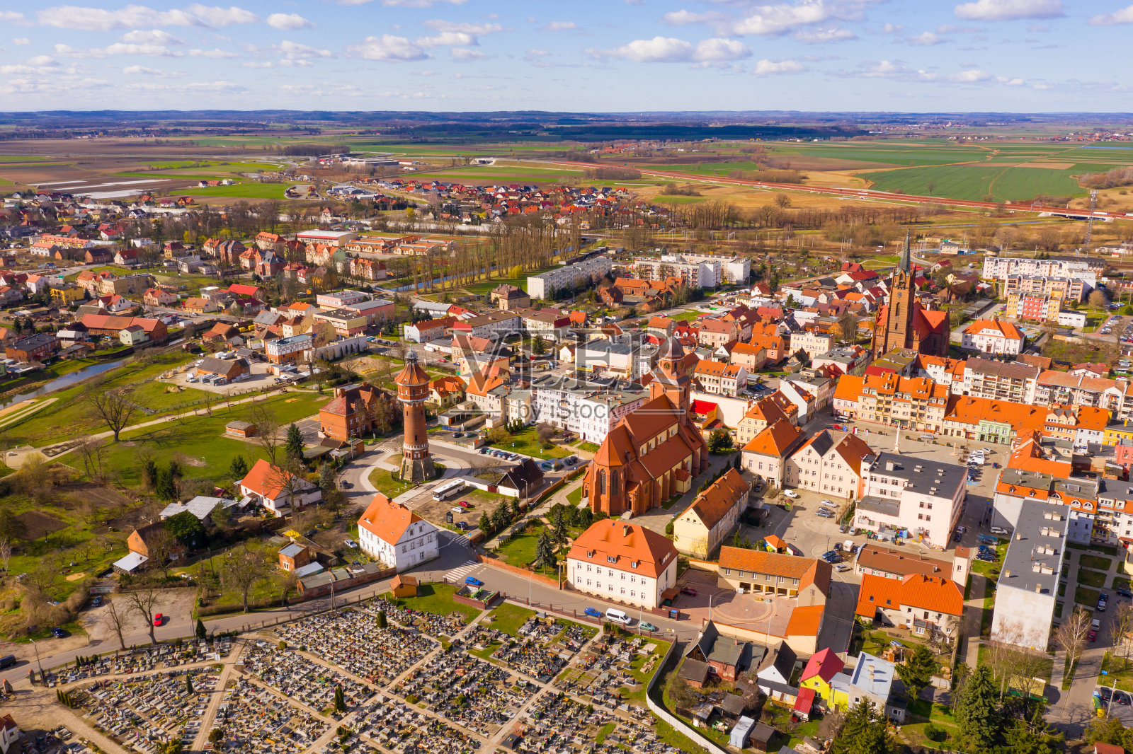 波兰兹米格罗德市鸟瞰图照片摄影图片