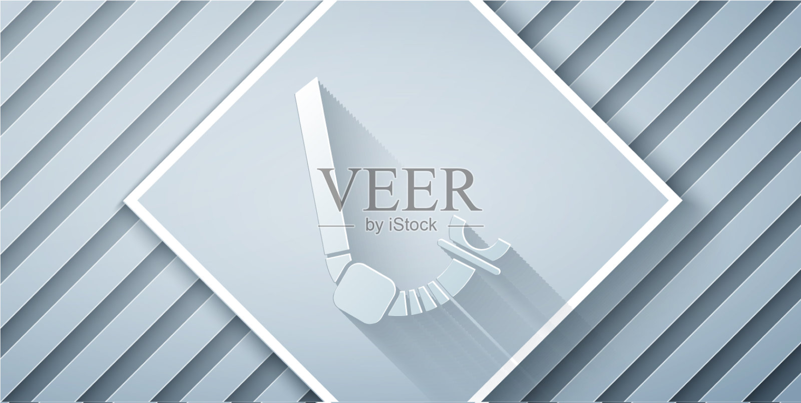 剪纸通气管图标孤立在灰色背景插画图片素材