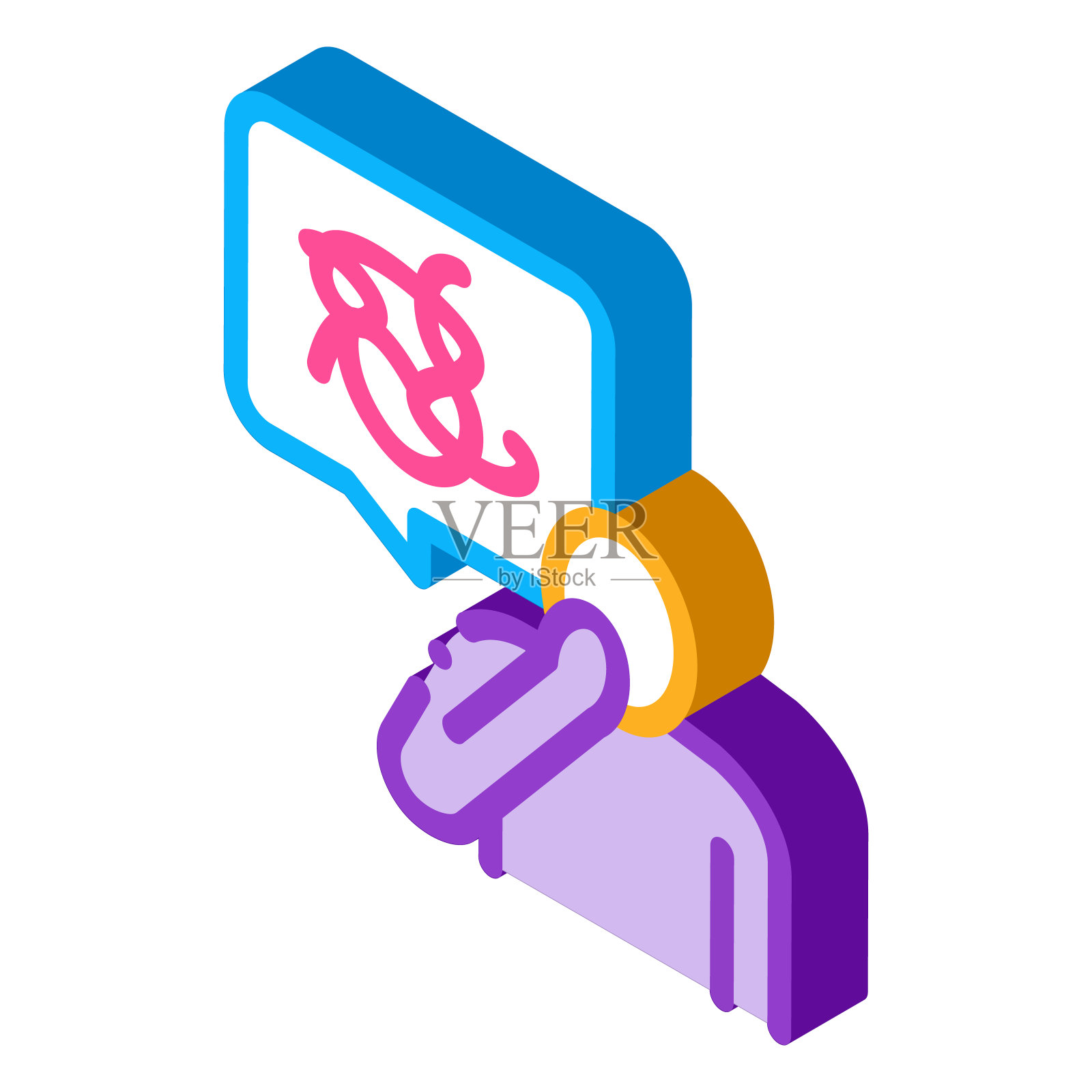 思维混乱在人类等距图标矢量插图插画图片素材