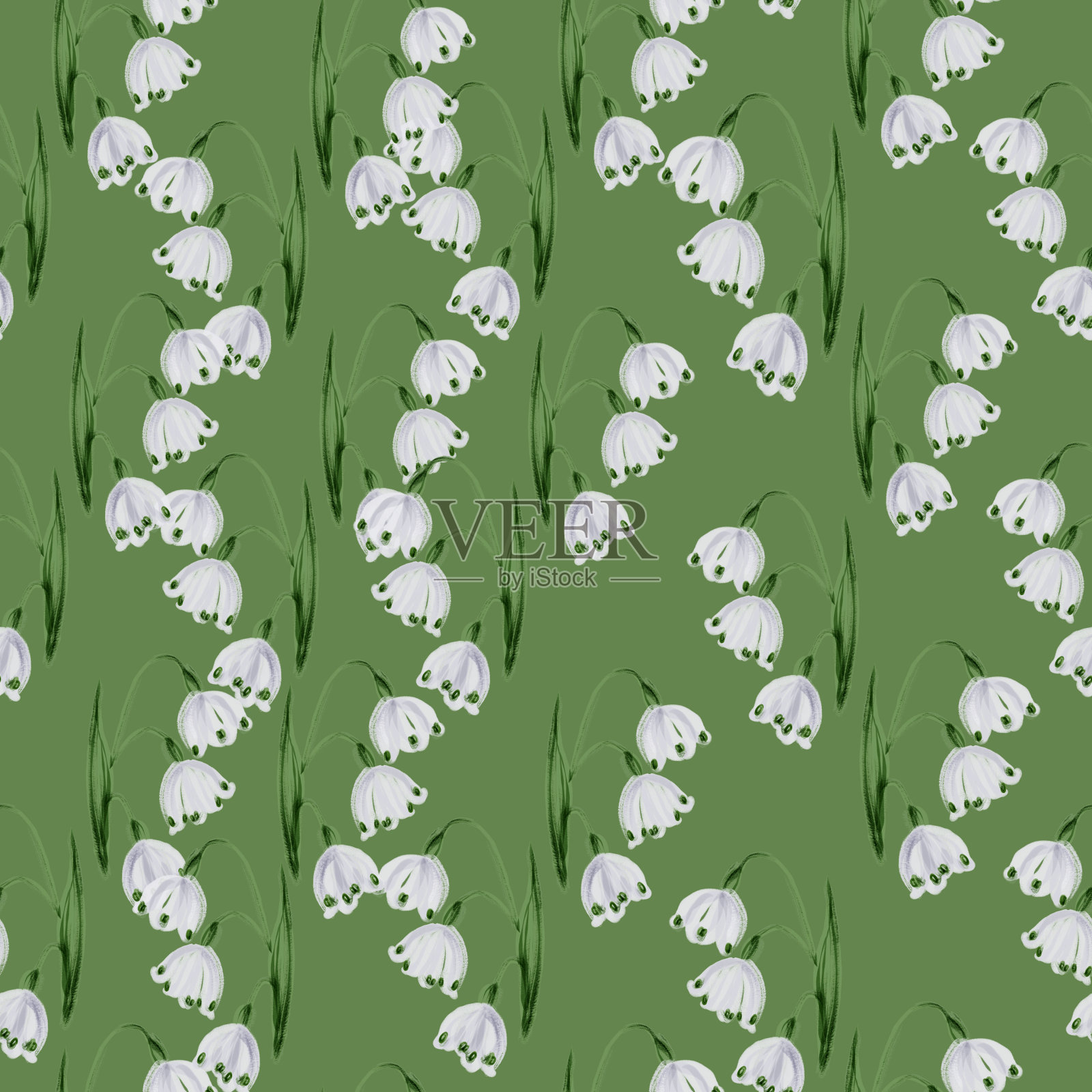 小白花无缝重复图案设计插画图片素材