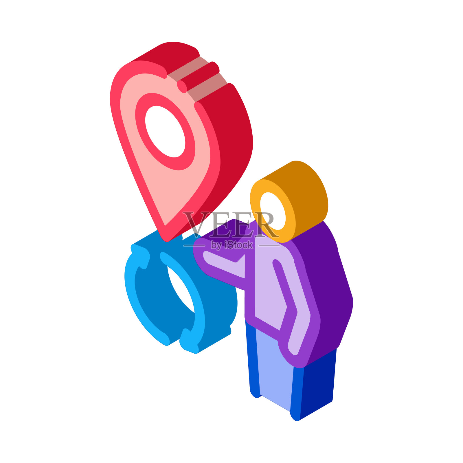 人的位置标志等角图标矢量插图图标素材