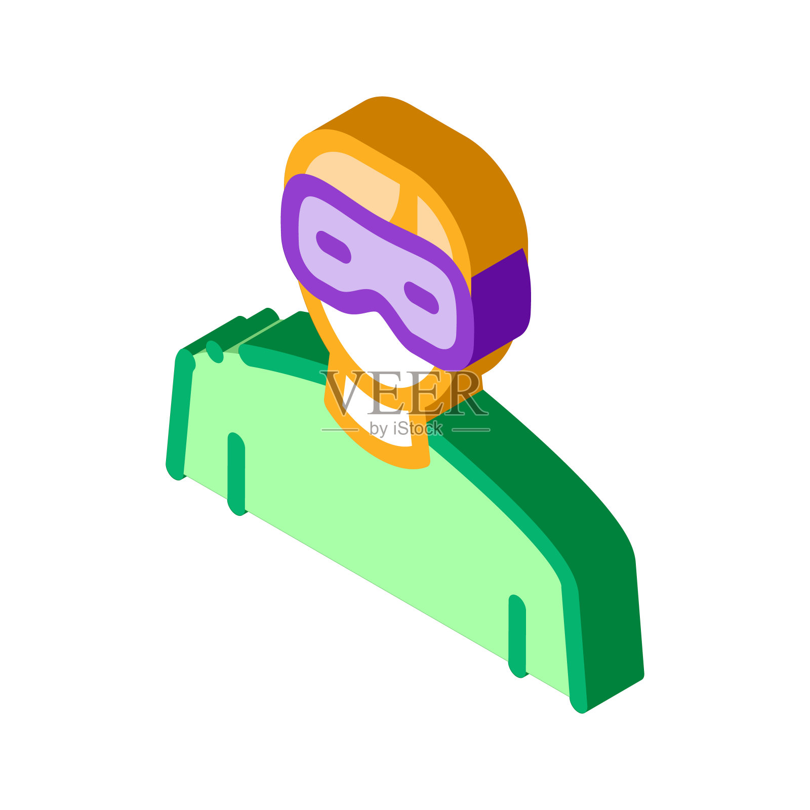 人与眼睛面具等距图标矢量插图插画图片素材