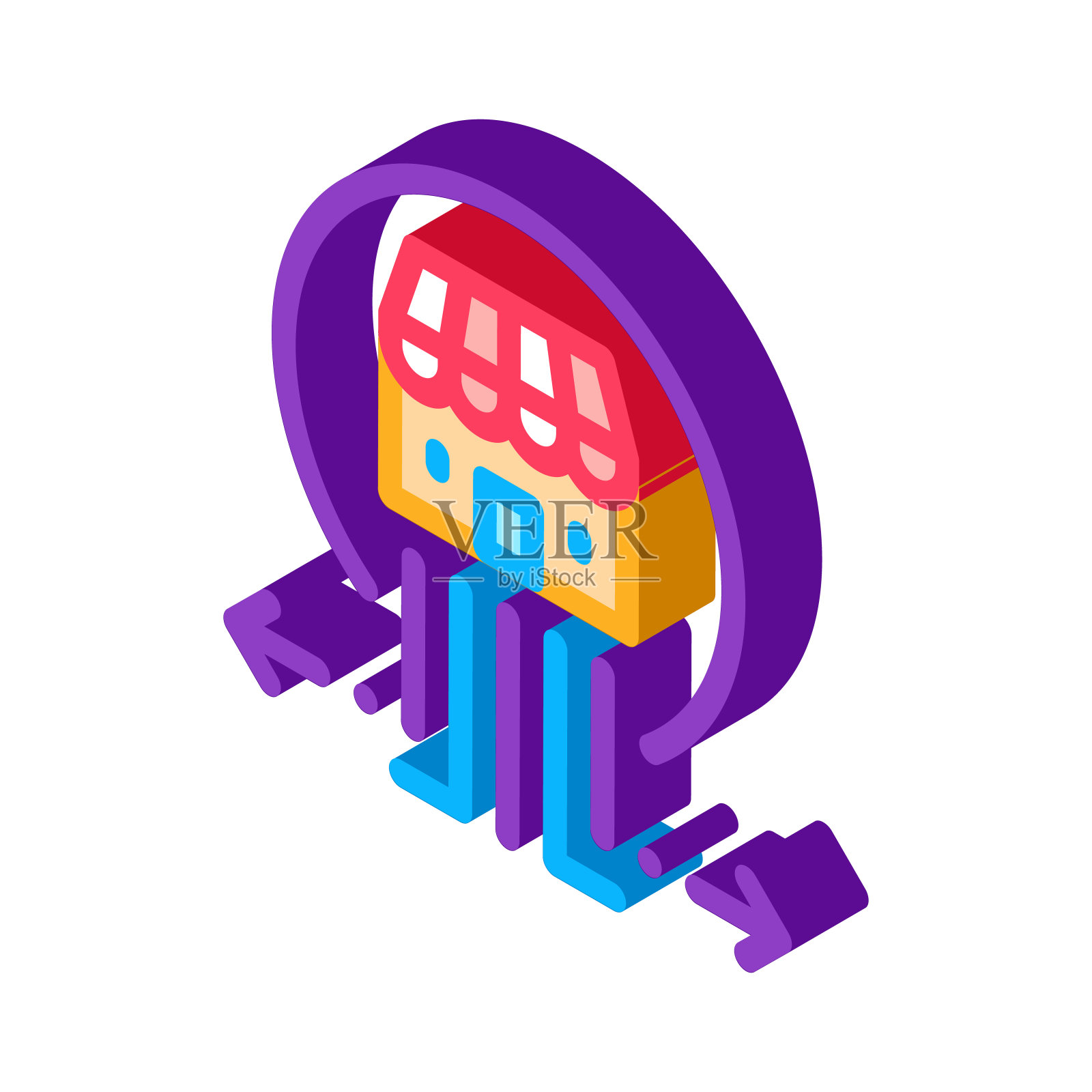 特许经营业务等距图标矢量插图插画图片素材